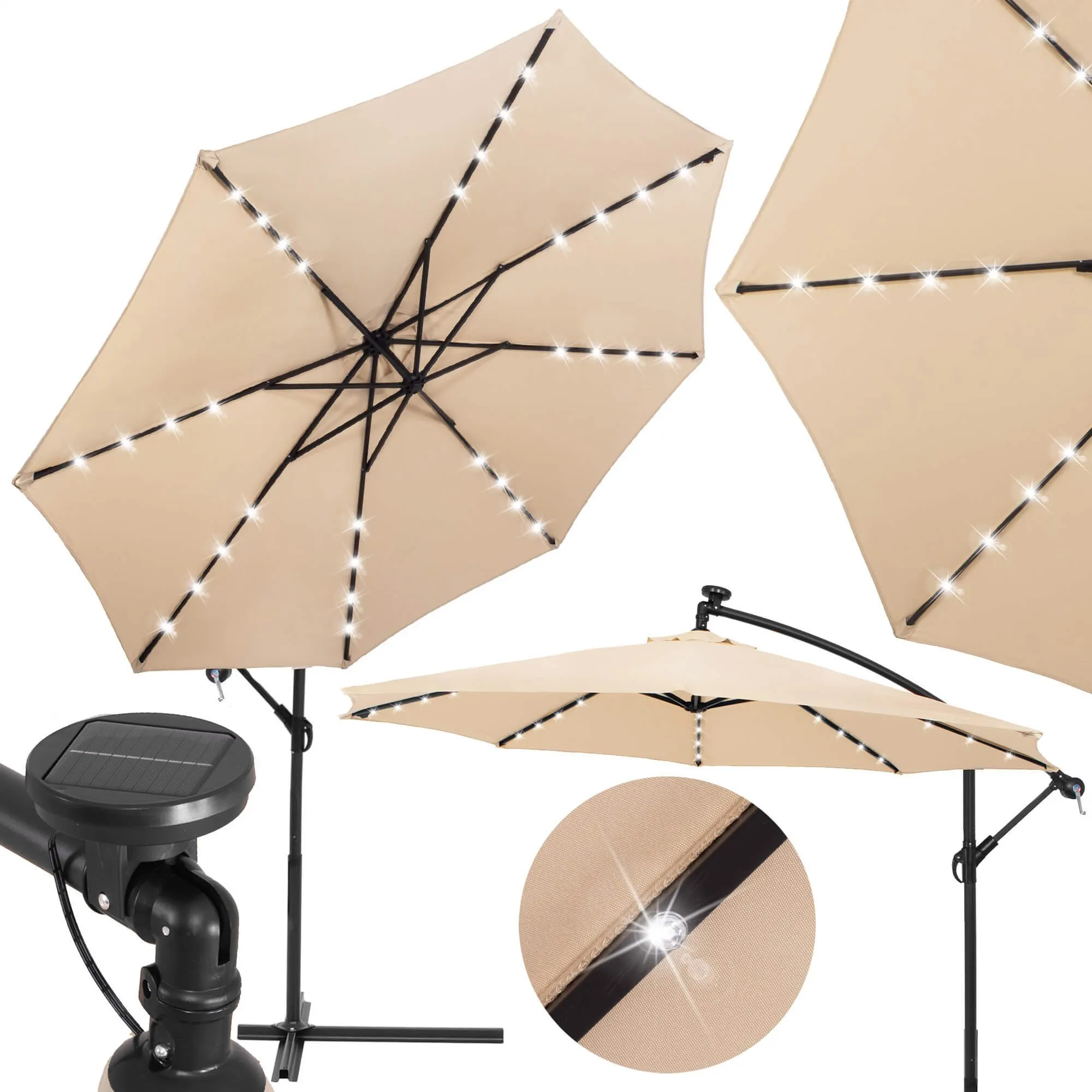 vrtni suncobran 300 cm bež - slika 3
