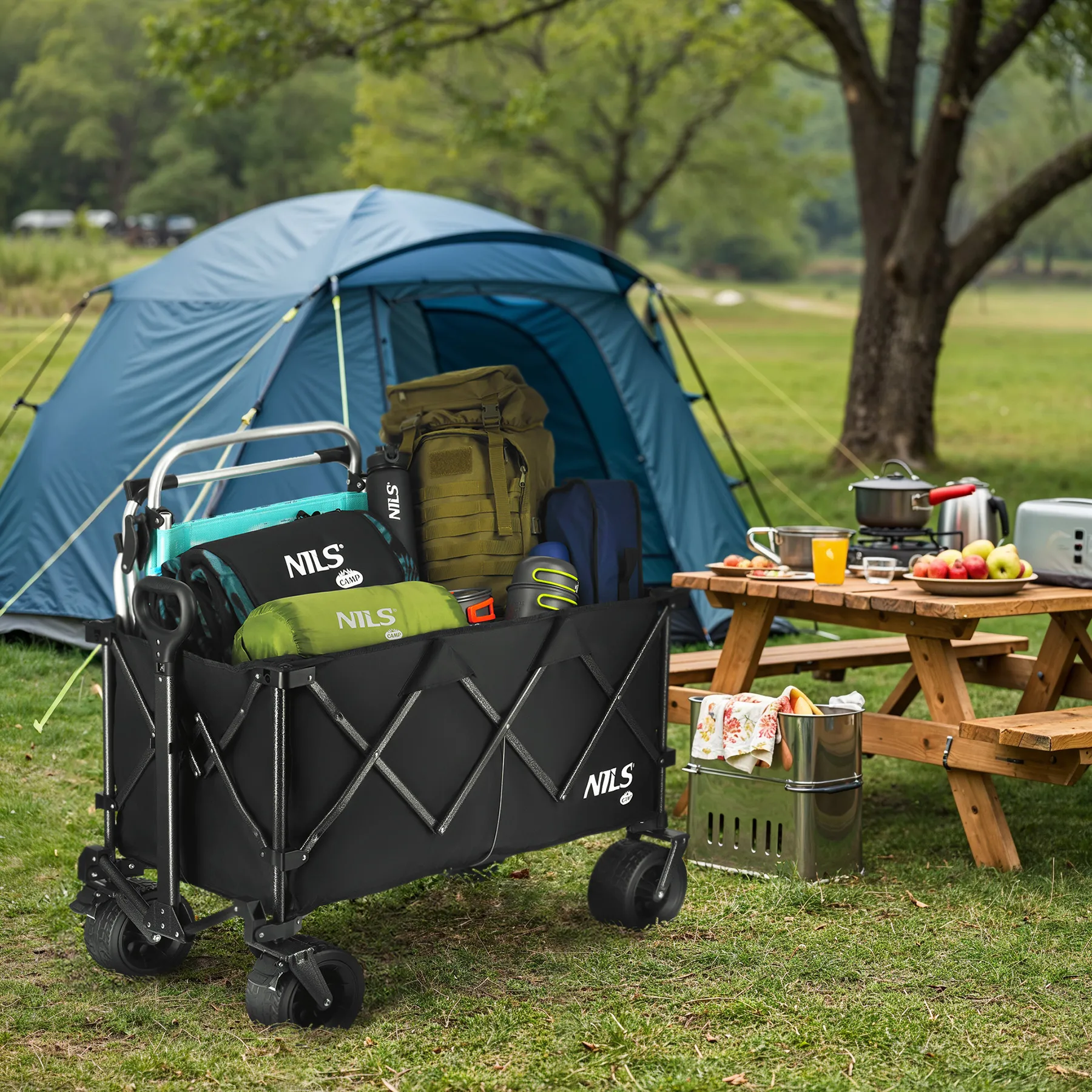 nils camp crna xxl kolica 180l - slika 3