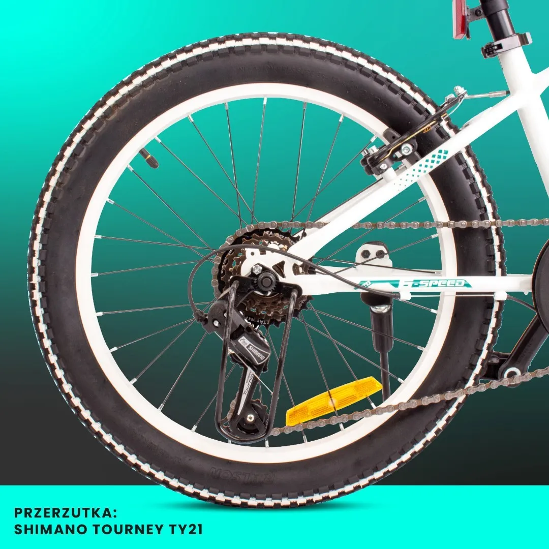 dječji bicikl tiger 20" revoshift shimano 6 brzina bijelo-zeleni - slika 6