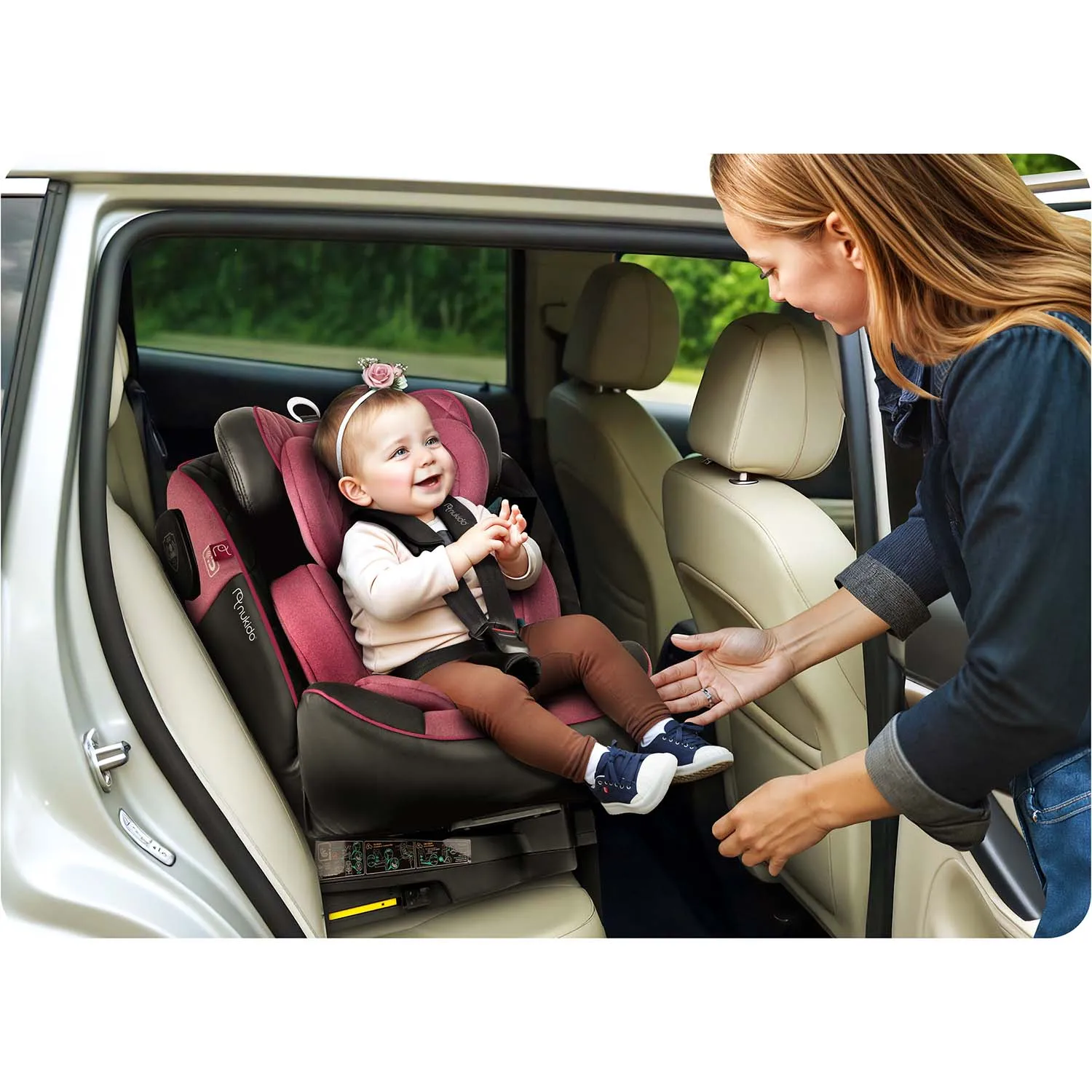 nukido prestige line crna i roza autosjedalica 0-36 kg isofix - slika 4