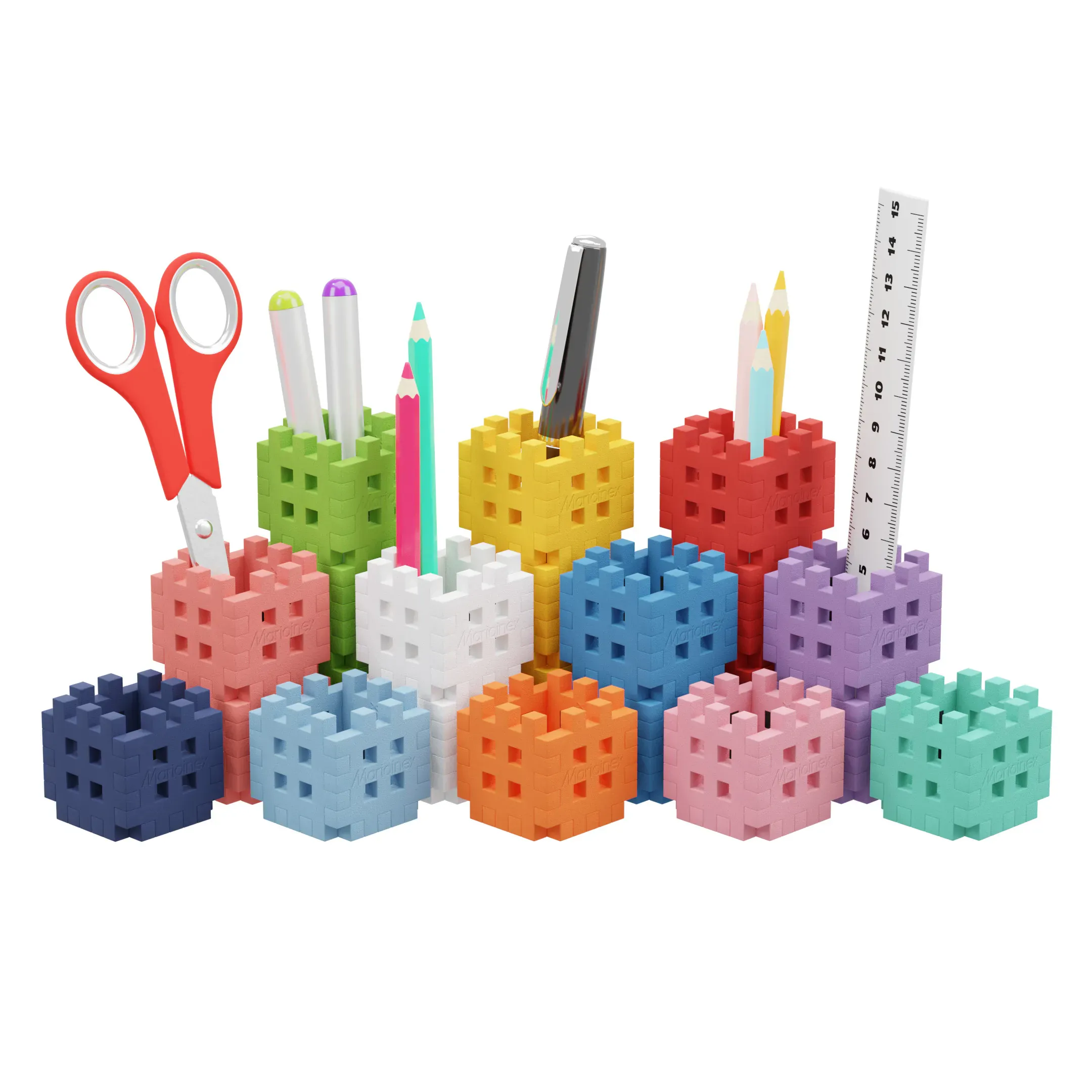 marioinex set mini waffle kockica stalak za olovke 140kom. - slika 2