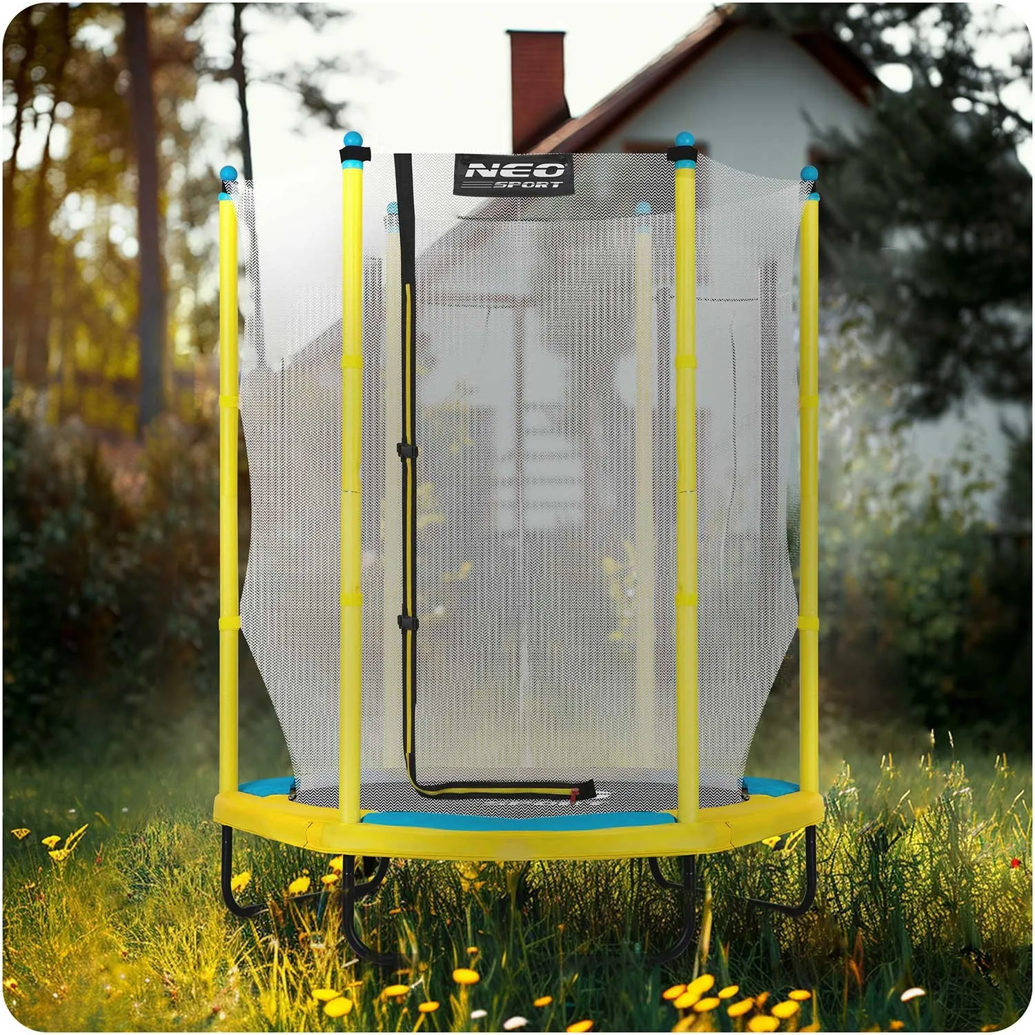 neo-sport dječji vrtni trampolin 140 cm (4,5 ft) žuti - slika 5