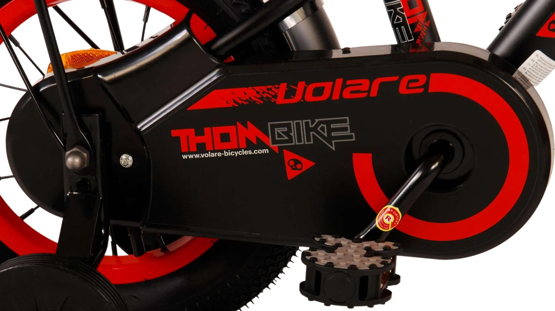 volare dječji bicikl thombike 12" crno-crveni - slika 7