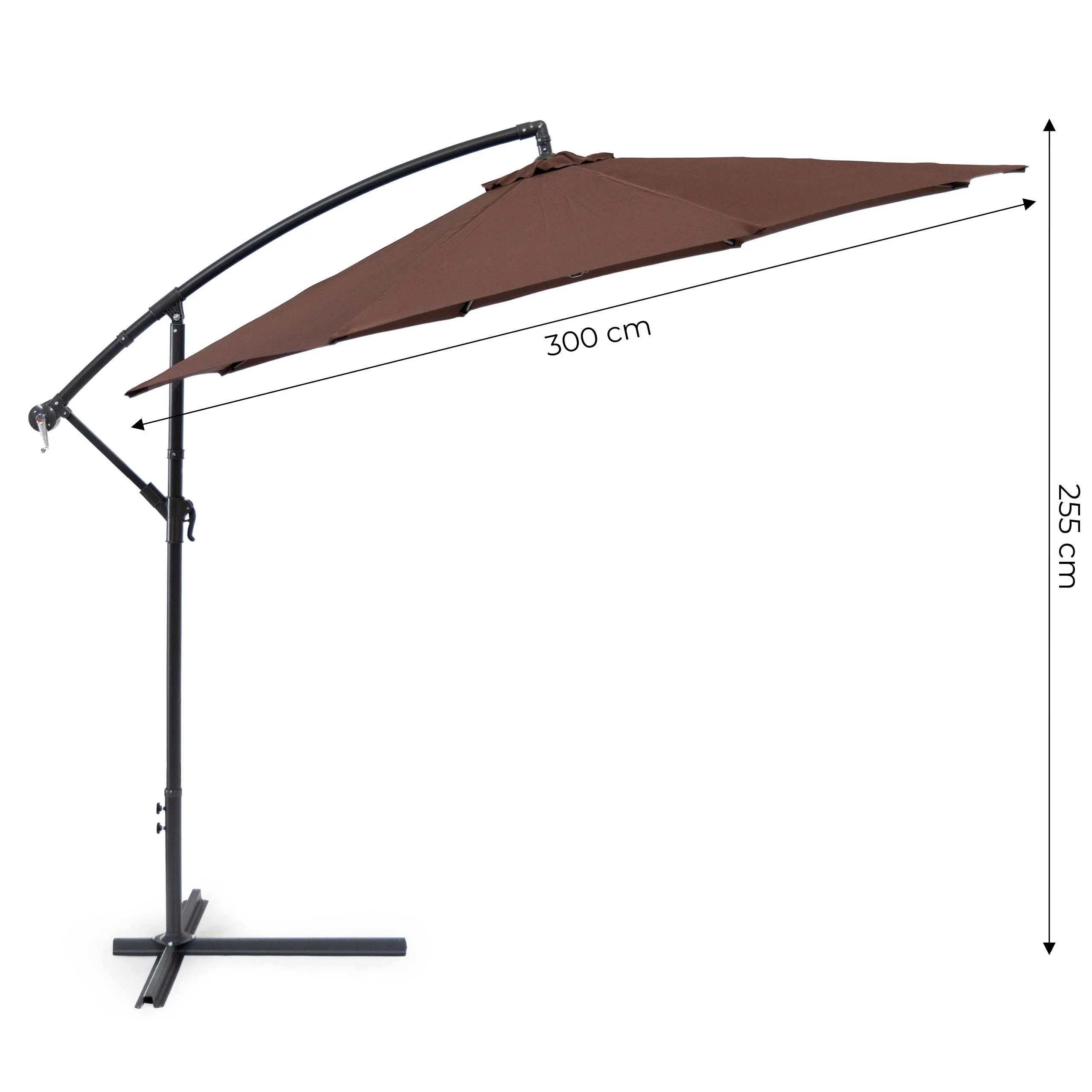 modernhome sl-um002 veliki sklopivi suncobran 3m smeđi - slika 8