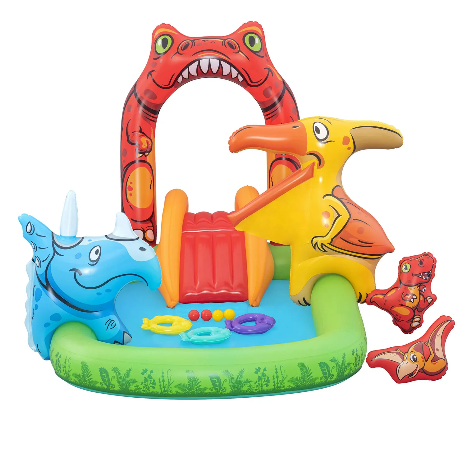 bestway jurassic splash – dječji napuhani bazen s toboganom, 241 × 140 × 137 cm - slika 3
