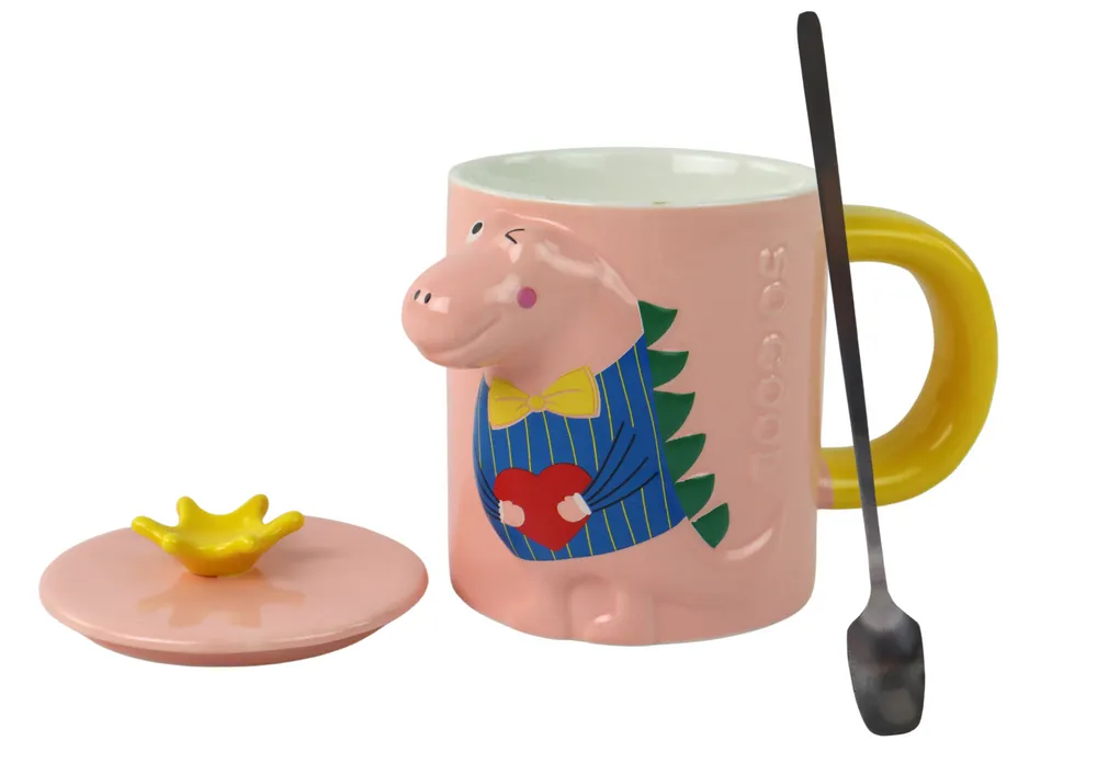 roza šalica za čaj dinosaur 400ml - slika 4