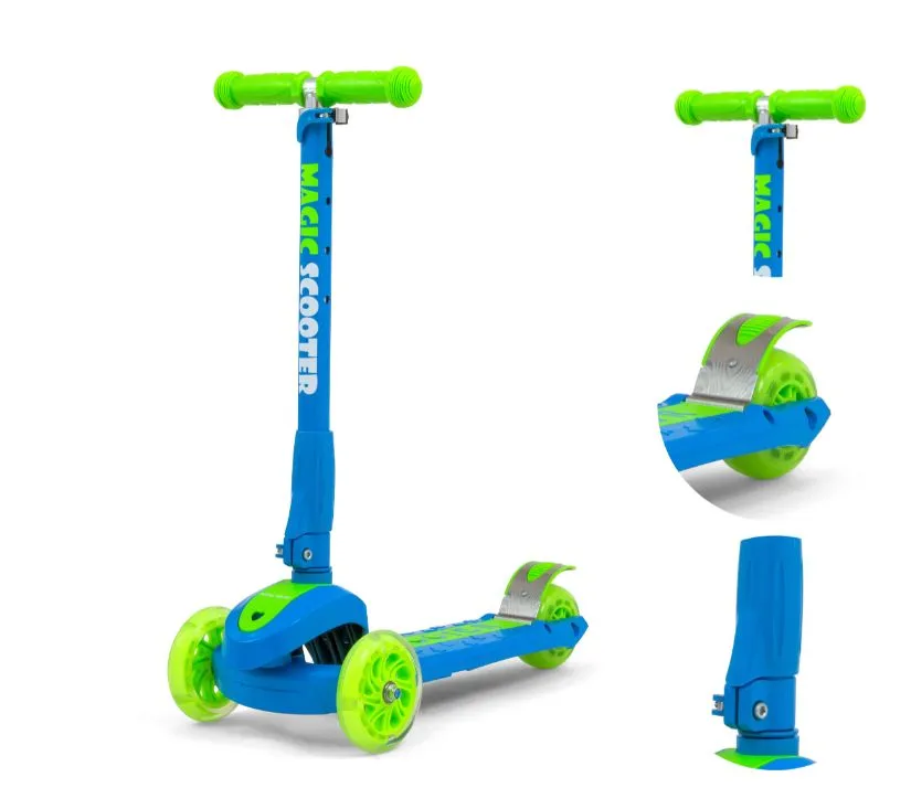 milly mally romobil na 3 kotača scooter magic plavo - zeleni - slika 5