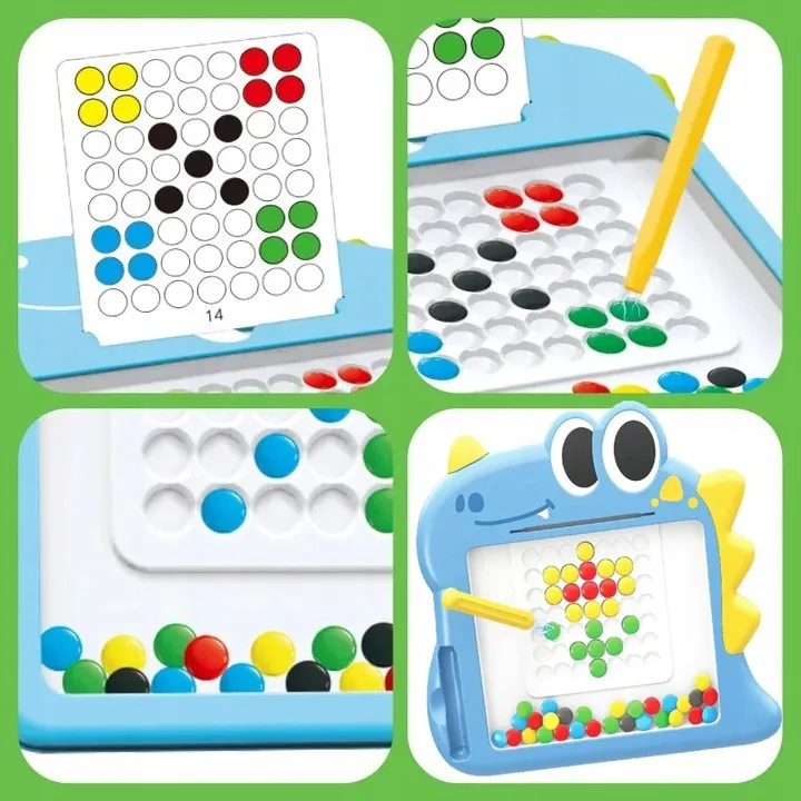 woopie montessori magnetna ploča za djecu magpad, plavi dinosaur - slika 5