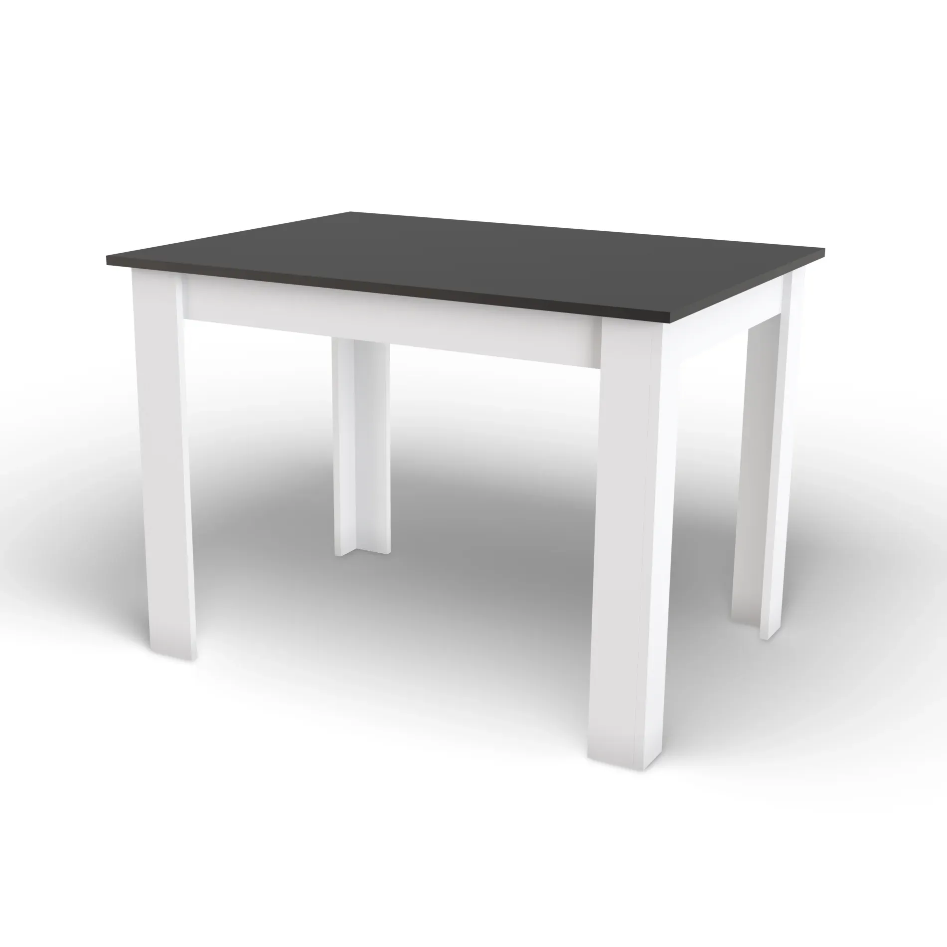 pravokutni stol 120x80 crno + bijelo - slika 2