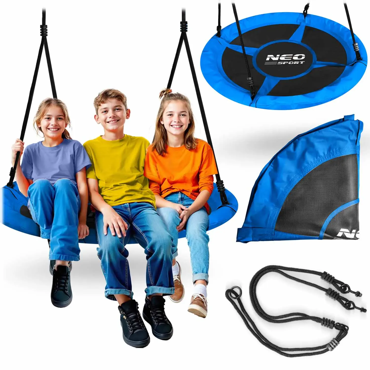 neo-sport ljuljačka rodino gnijezdo, 110 cm, plava - slika 1