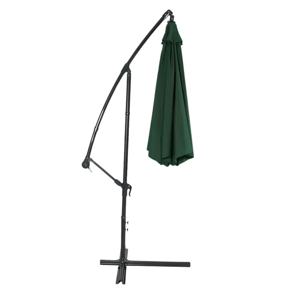 bočni vrtni suncobran s podesivim nagibom 350 x 250 cm zeleni - slika 5