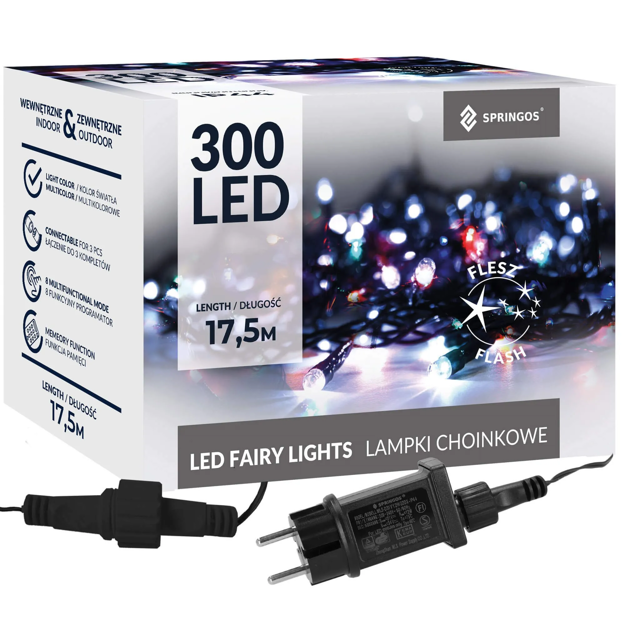 lampice za božićno drvce 300 led dioda višebojne - slika 4
