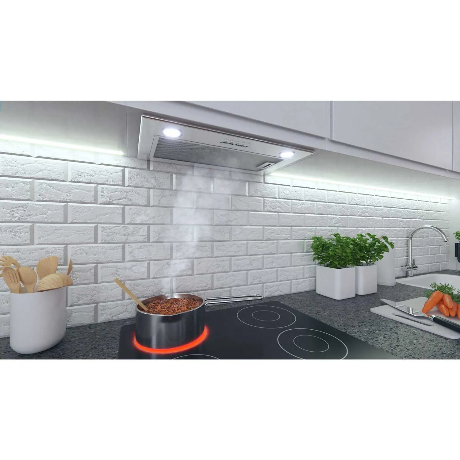 kuhinjska napa za ispod ormarića 60 cm inox be-50 - slika 5