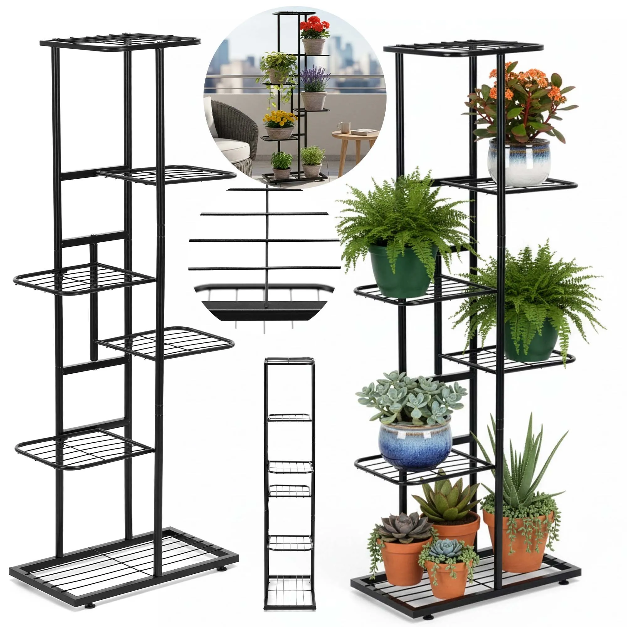 metalni stalak za cvijeće 105 x 44,5 x 22,5 cm - slika 4