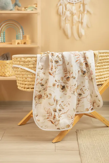 dvoslojni muslin pokrivač 80x100cm eukaliptus - slika 7