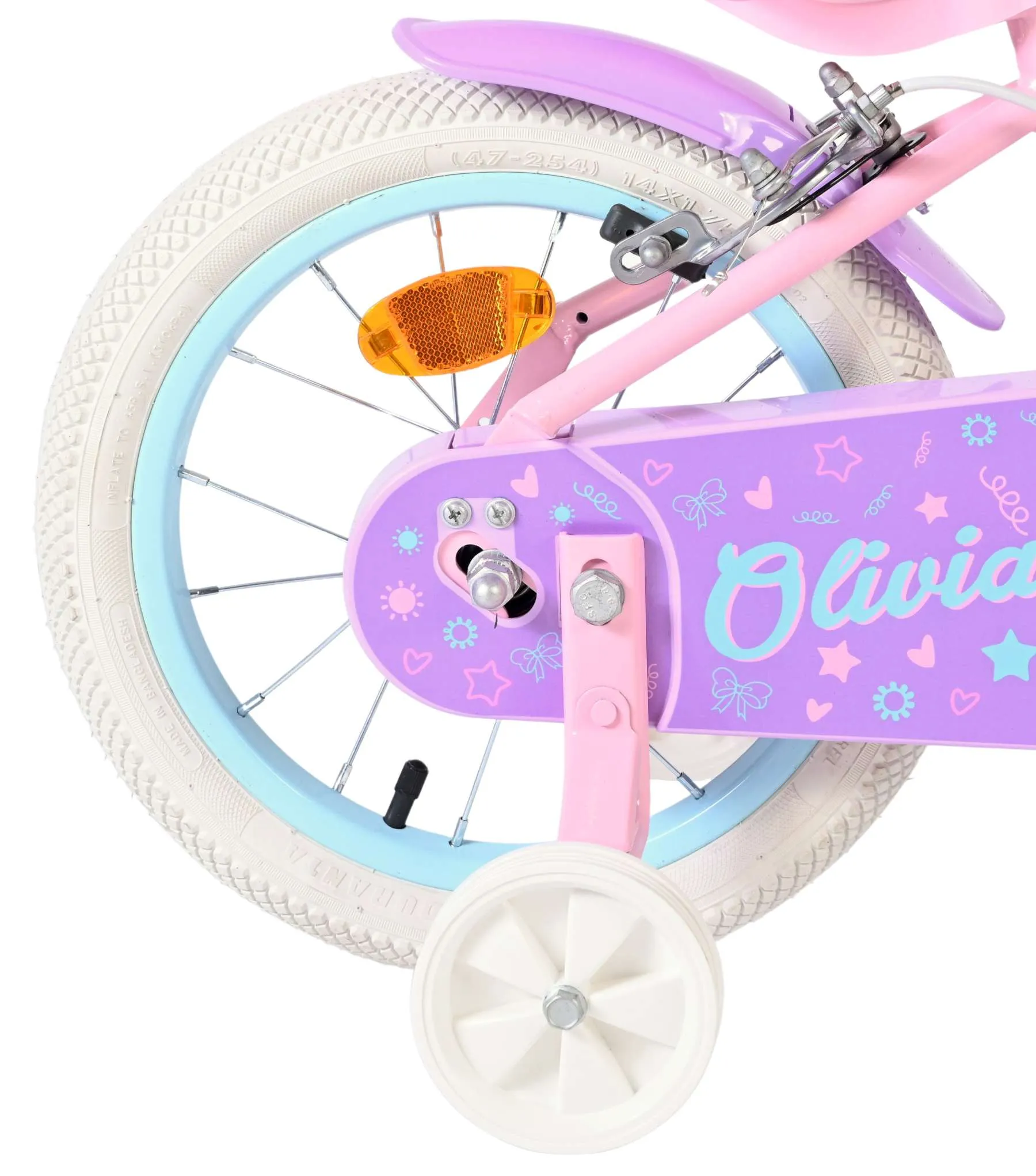 volare dječji bicikl olivia 14″ ružičaste boje, s dvije ručne kočnice - slika 15