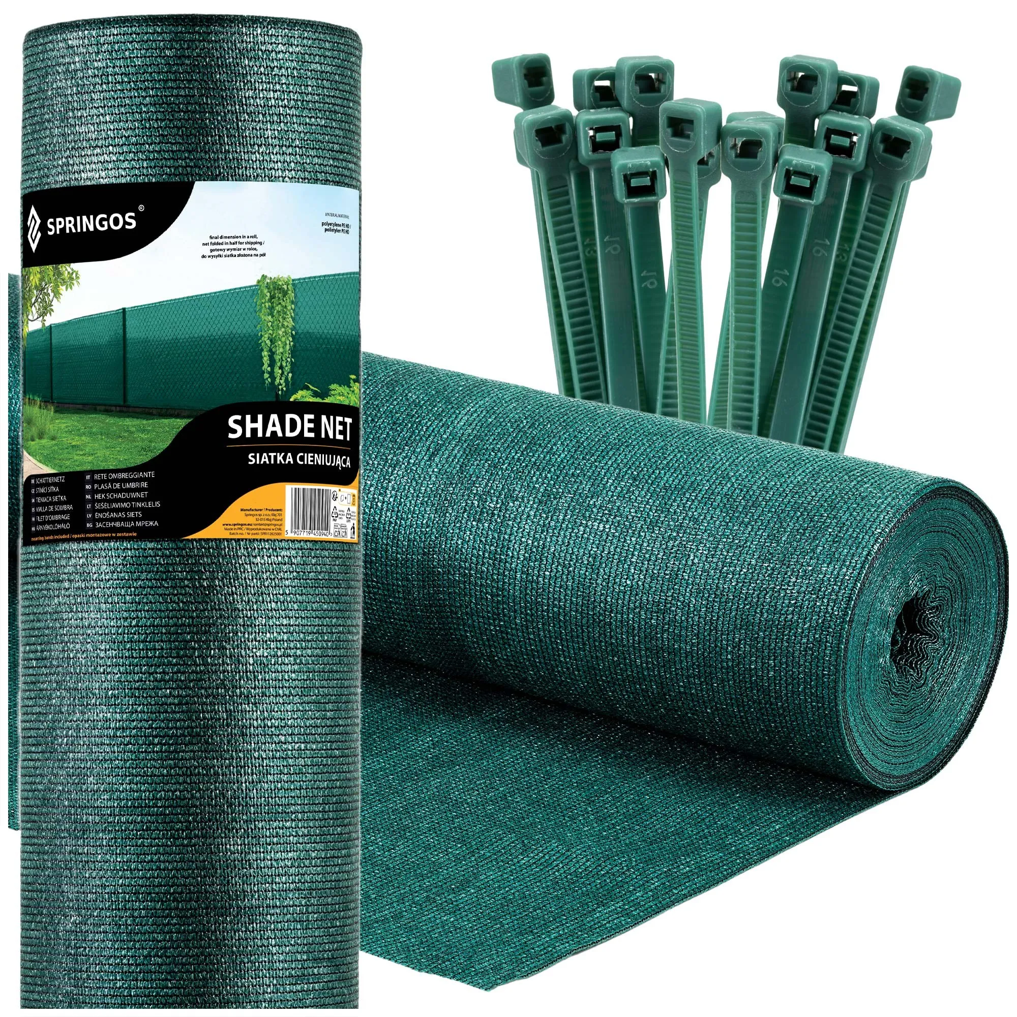 mreža za sjenu zelena 140 gsm 1,2 x 25 m 100 traka - slika 7