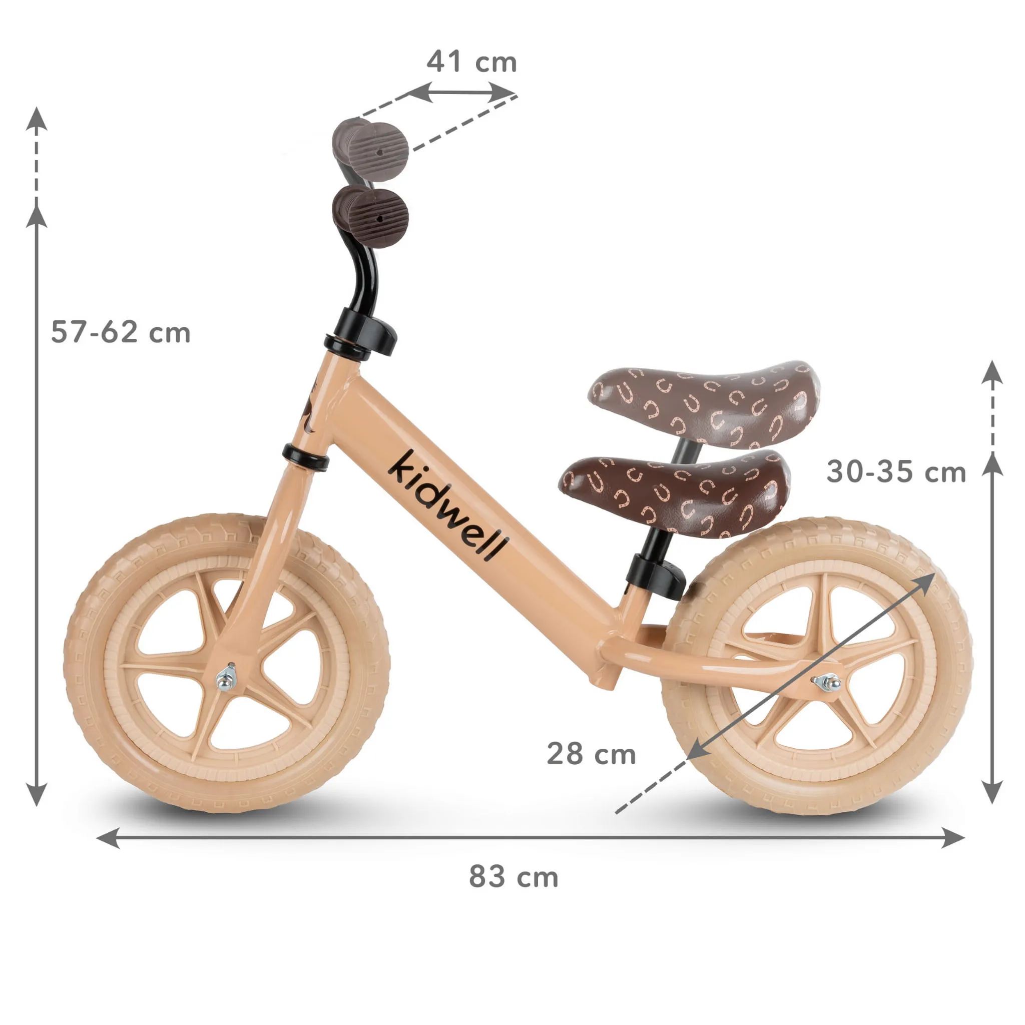 kidwell rebel dječji bicikl bez pedala, bež - slika 6