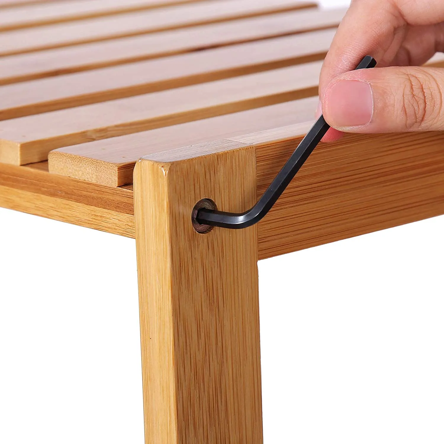 polica od bambusa 60 x 26 x 130 cm - slika 5