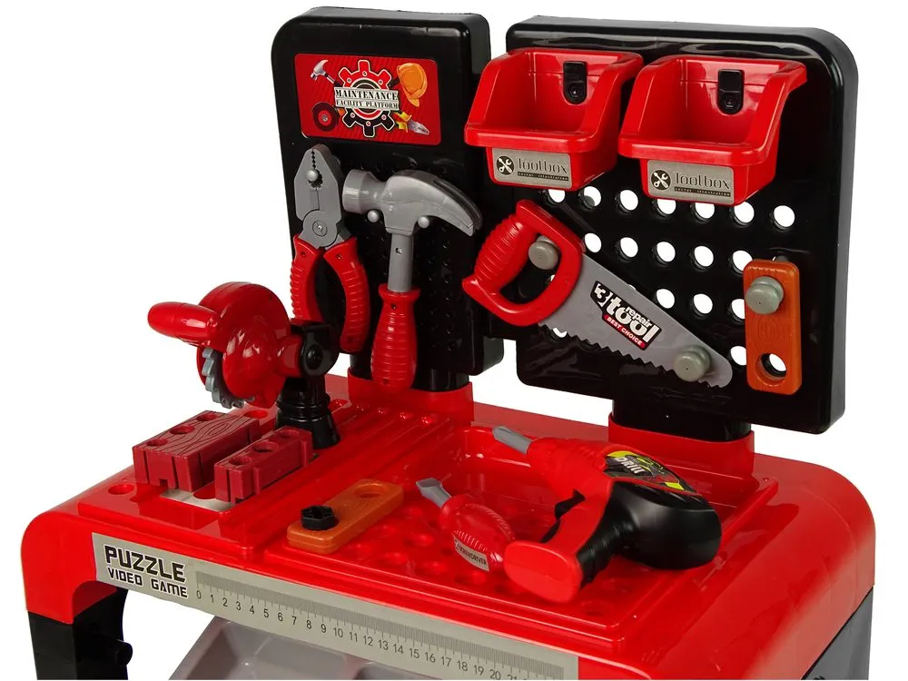 dječji diy kreativni stol za male majstore crveni - slika 4