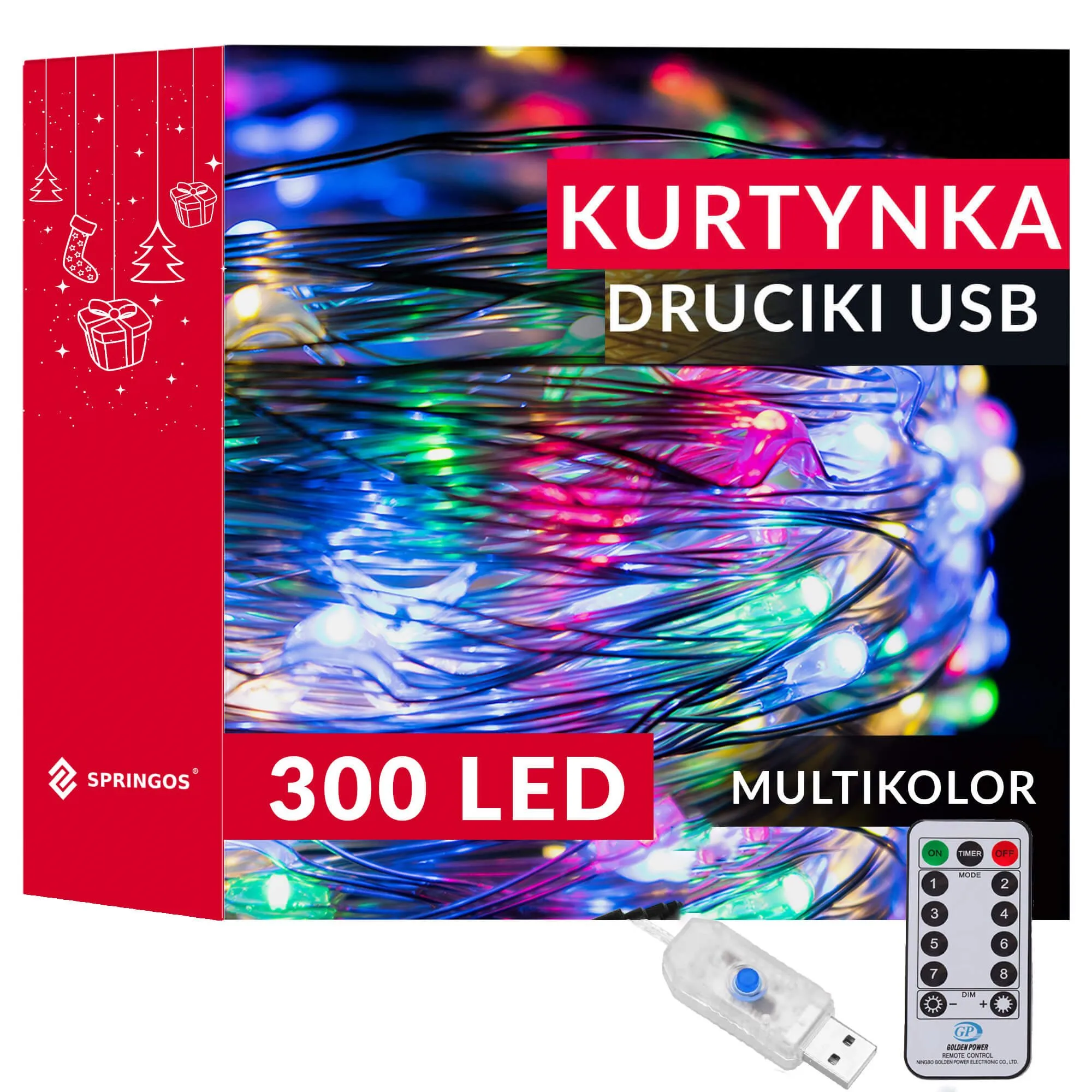 žičane svjetiljke, zavjesa 300 led dioda višebojna - slika 9