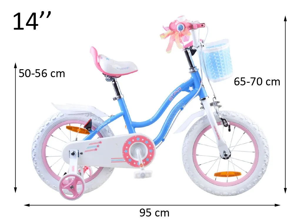 royalbaby star girl bicikl za djevojčice 14" plavi - slika 3