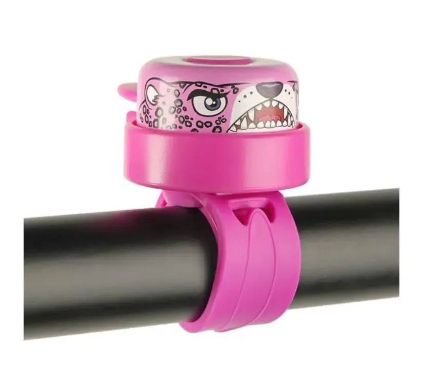 crazysafety zvono za bicikl leopard roza - slika 2