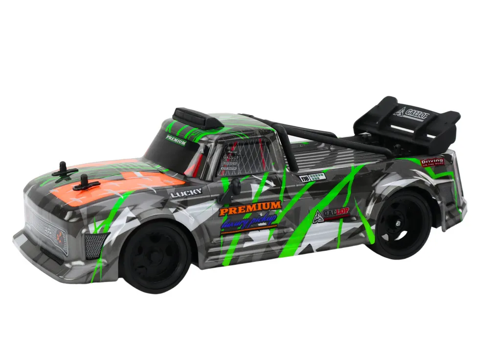 automobil na daljinsko upravljanje 1:16 gumeni kotači za driftanje sivo-zeleni - slika 3
