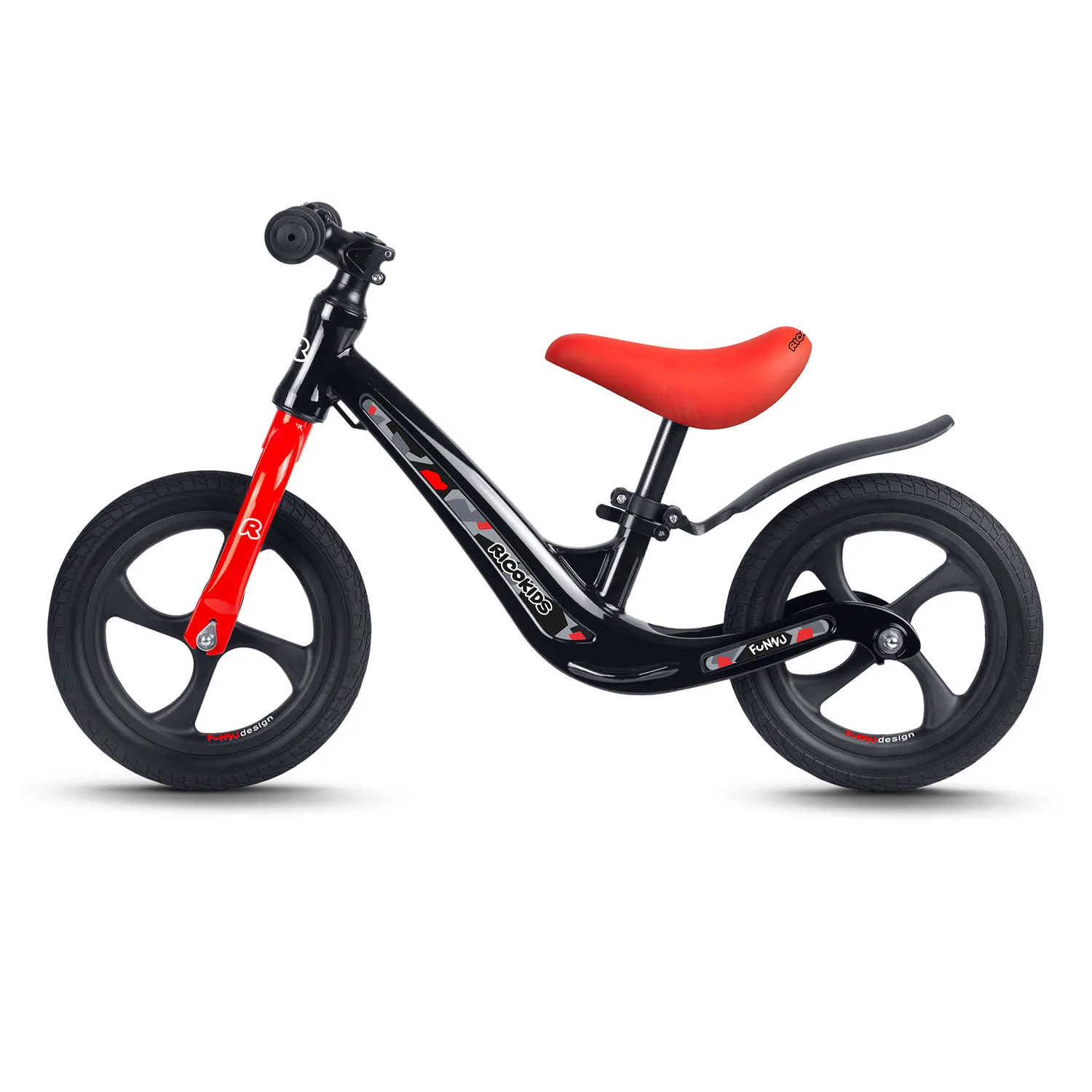 ricokids funnu bicikl bez pedala, crno narančasti - slika 3