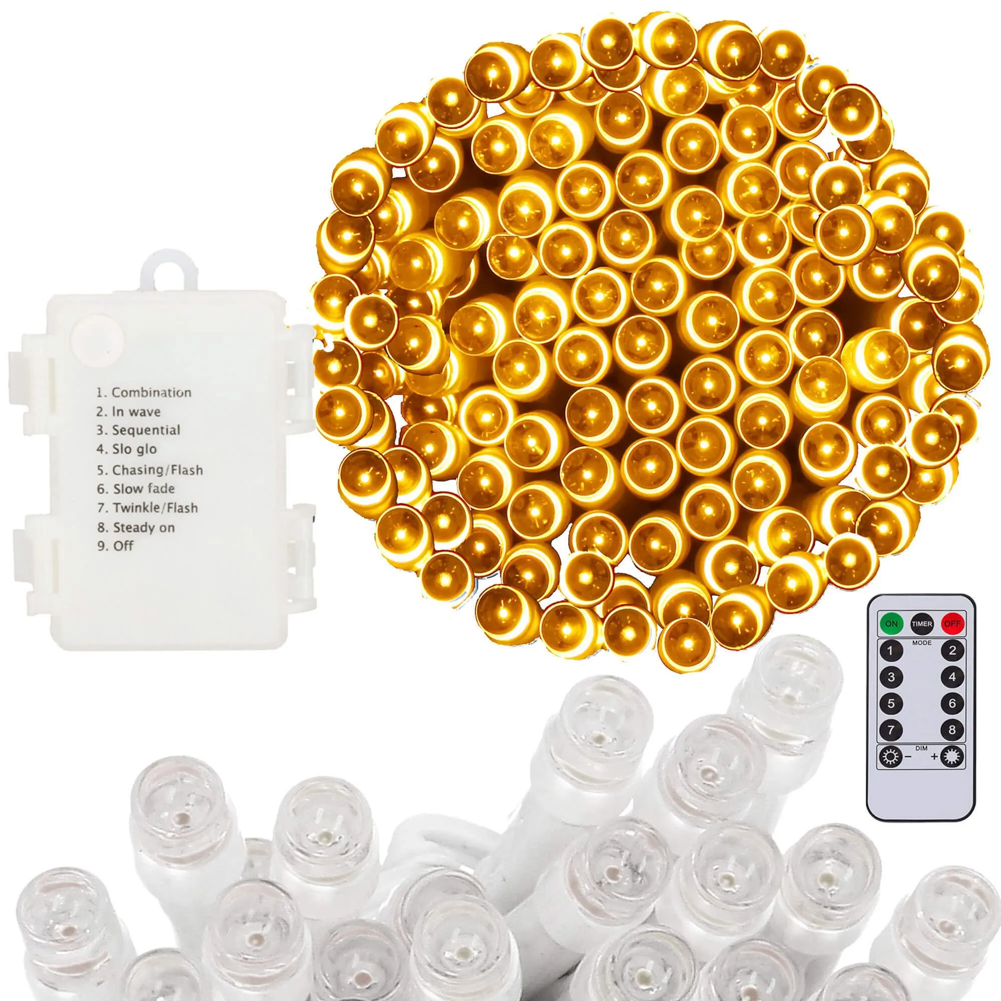 led lampice na baterije – 100 lampica toplo bijele - slika 3