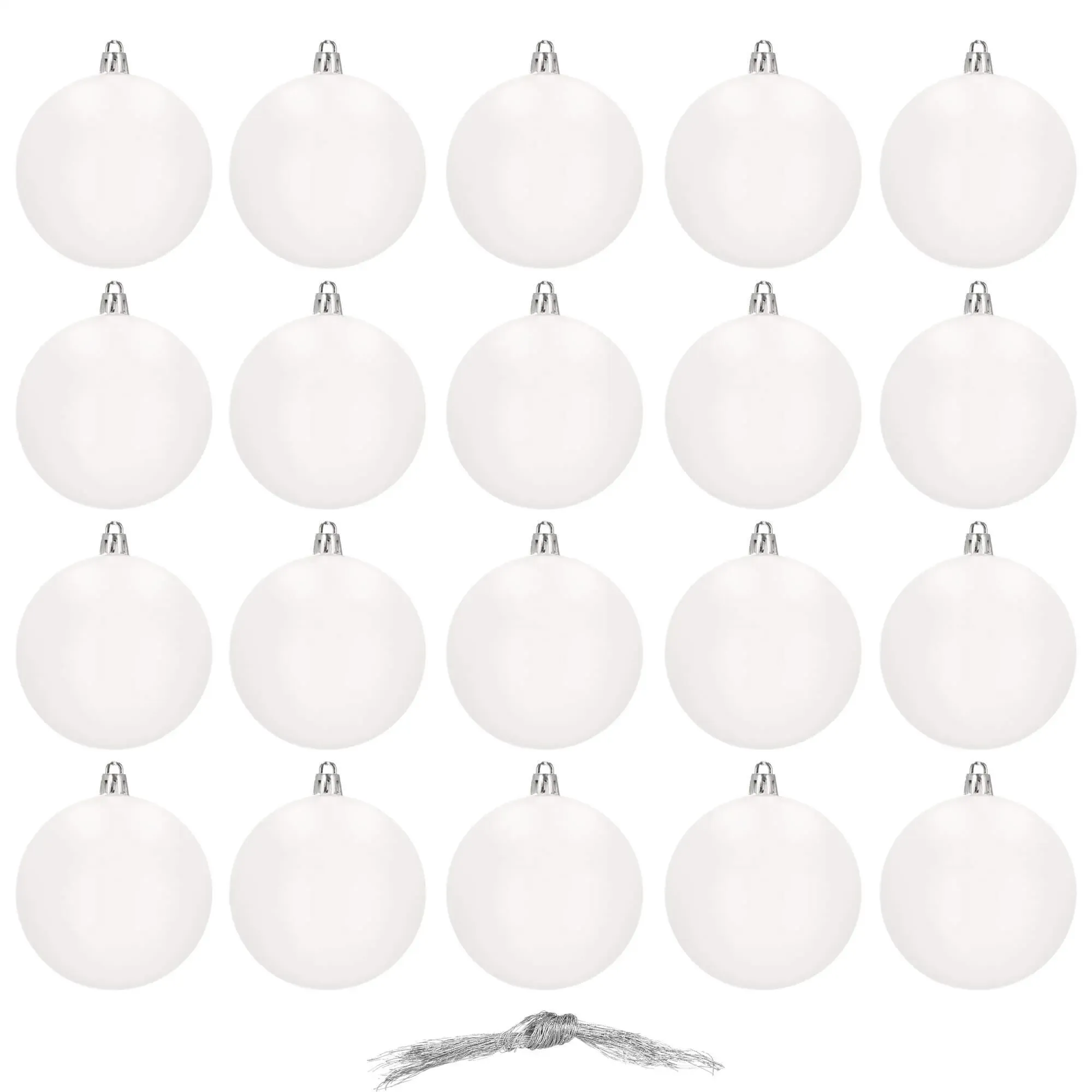 božićne kuglice 8 cm – set od 20 komada, nijansa bijele - slika 2
