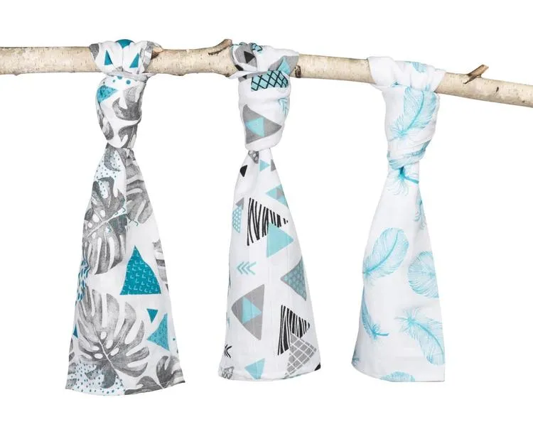 sensillo set muslin pelena 3 komada plavi - slika 4