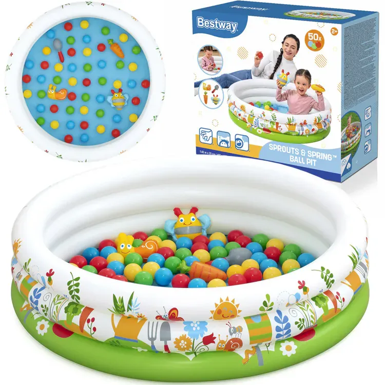 Bestway bazen sa suhim kuglicama FLOWER 102x25cm + 50 loptica i igračaka 52466 - Pribislavec