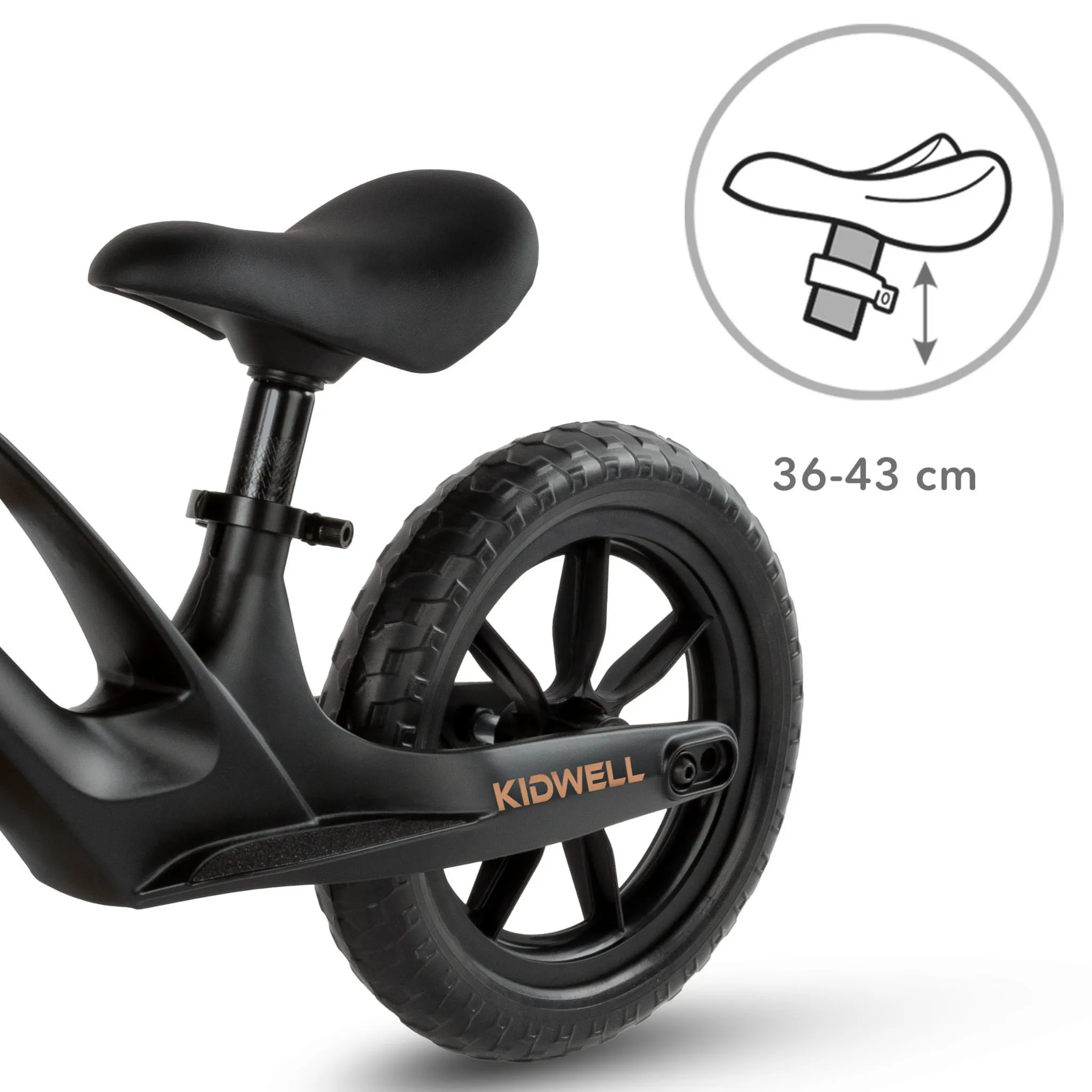 kidwell vito dječji bicikl bez pedala, crni - slika 7