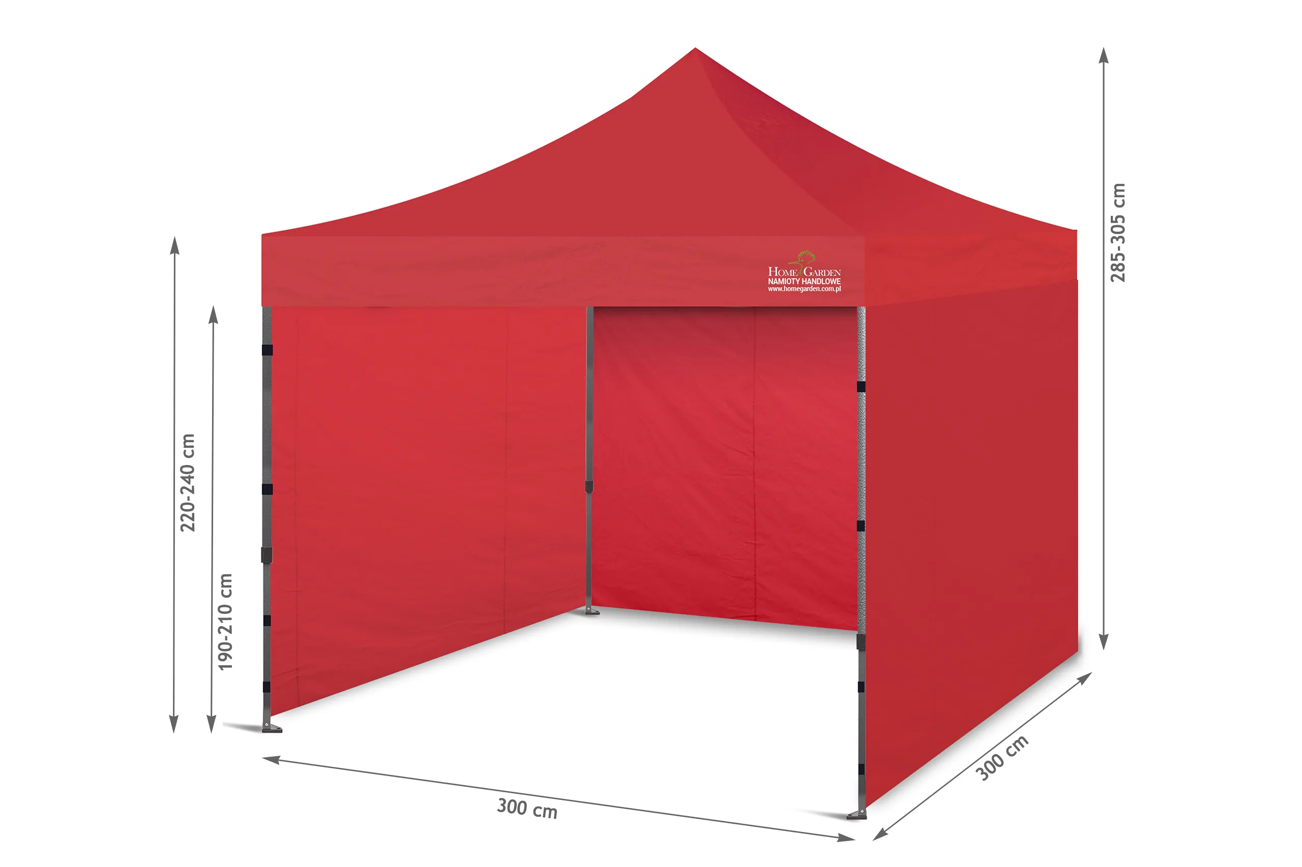 komdercijalni šator 300 x 300 cm crveni - slika 4