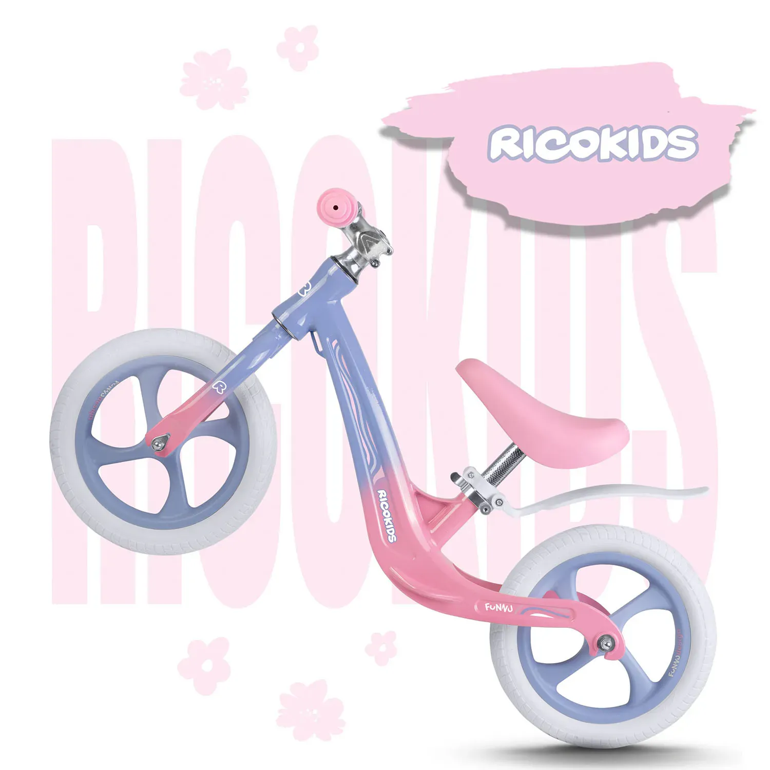 ricokids funnu bicikl bez pedala, ljubičasti - slika 6