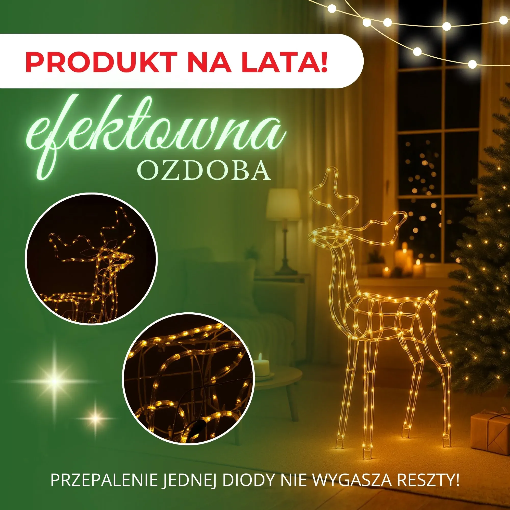 svjetleći božićni ukras “sob” – 216 led lampica - slika 2