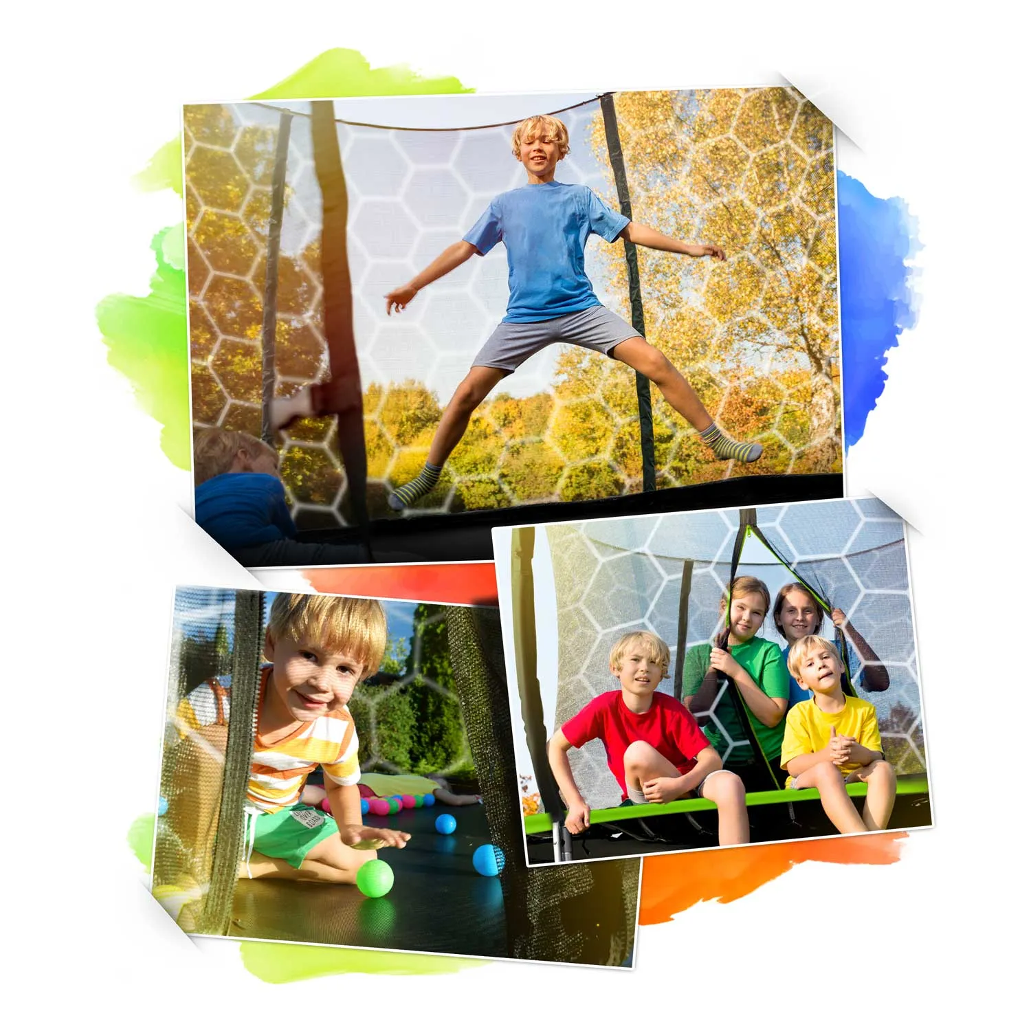 neo-sport vrtni trampolin 312 cm (10 ft) s unutarnjom mrežom i ljestvama - slika 8