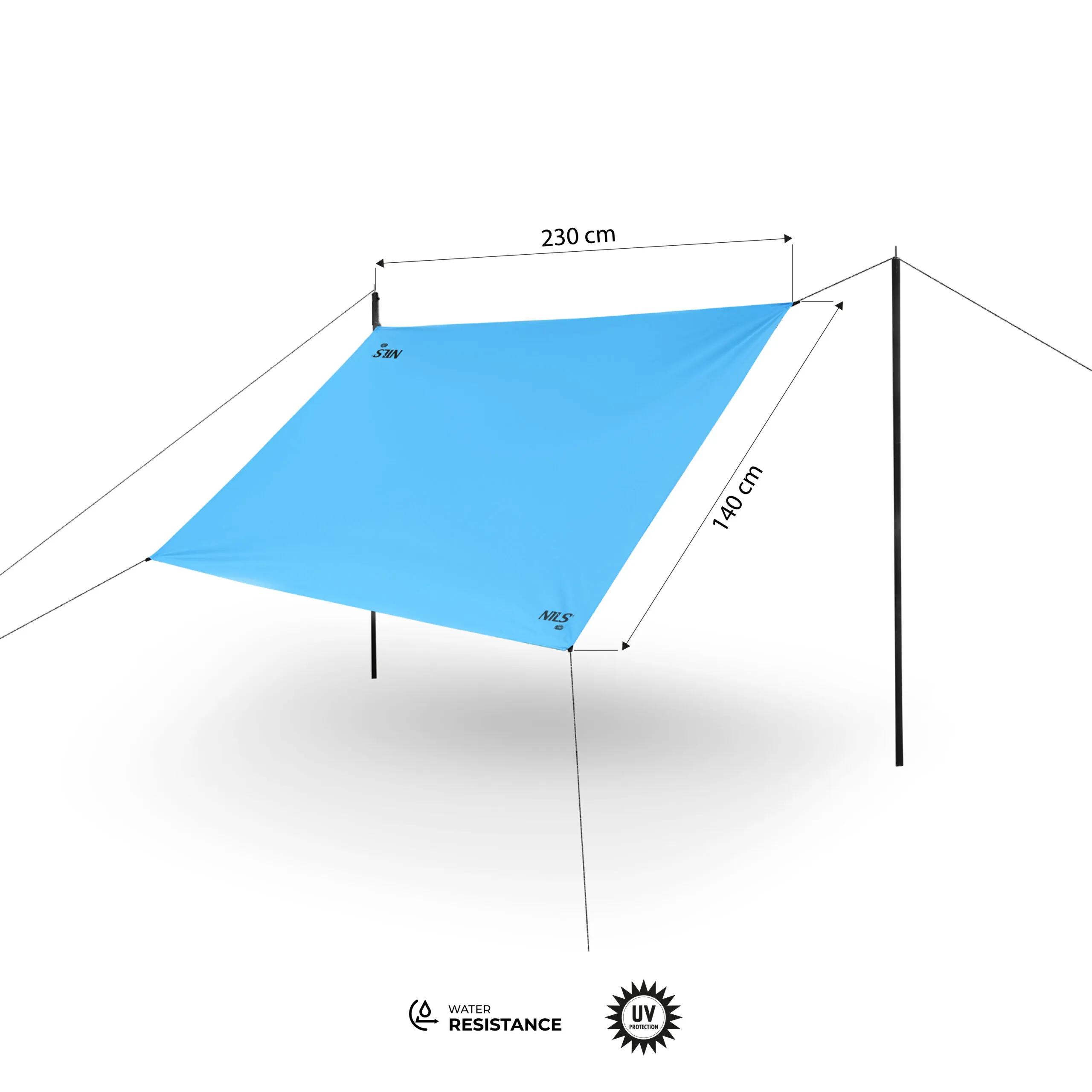 cerada za kampiranje 230x140 cm plava nils camp - slika 5