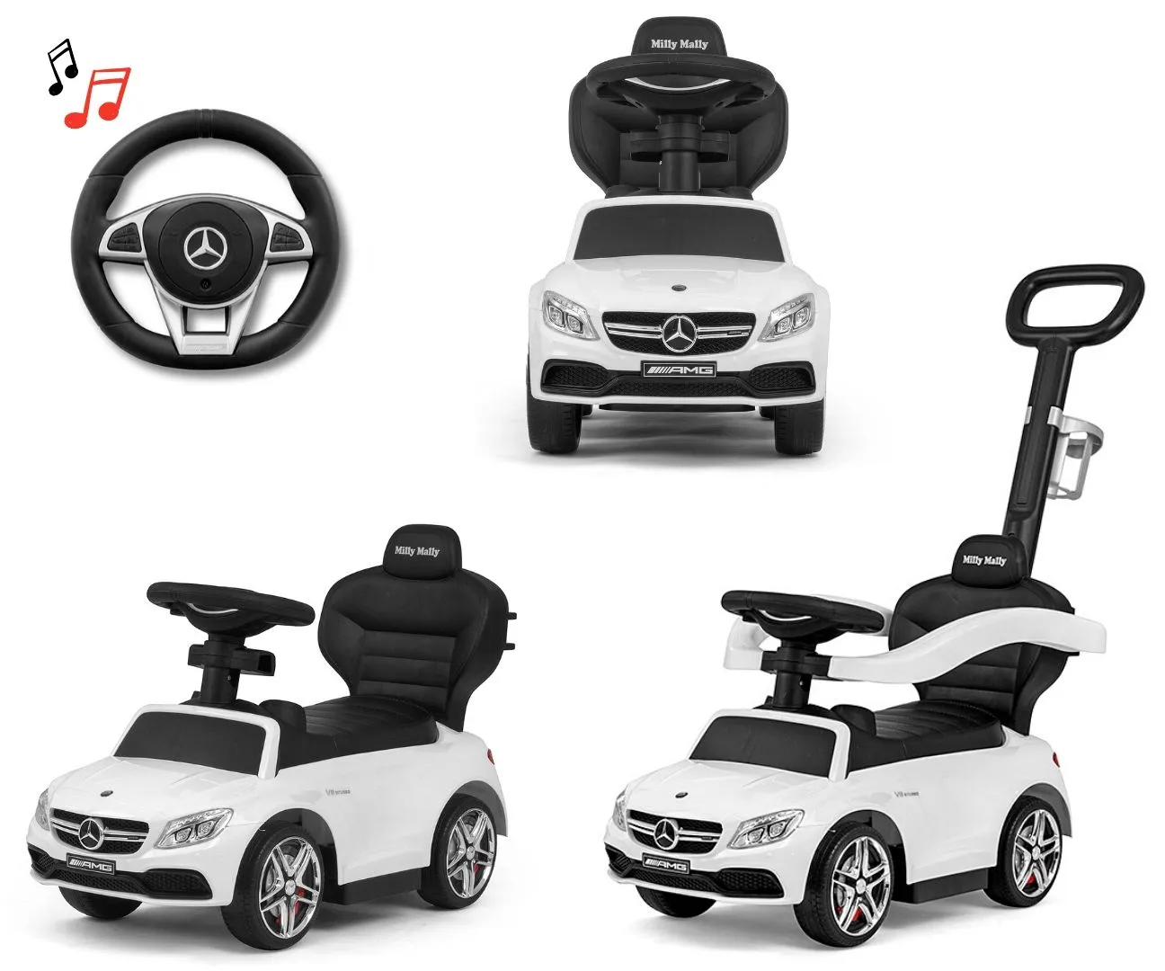 milly mally mercedes amg c63 bijeli - slika 3