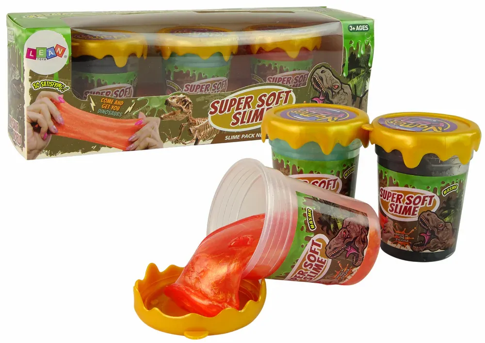 slime ljigavci sa šljokicama dinosauri 3 boje - slika 2