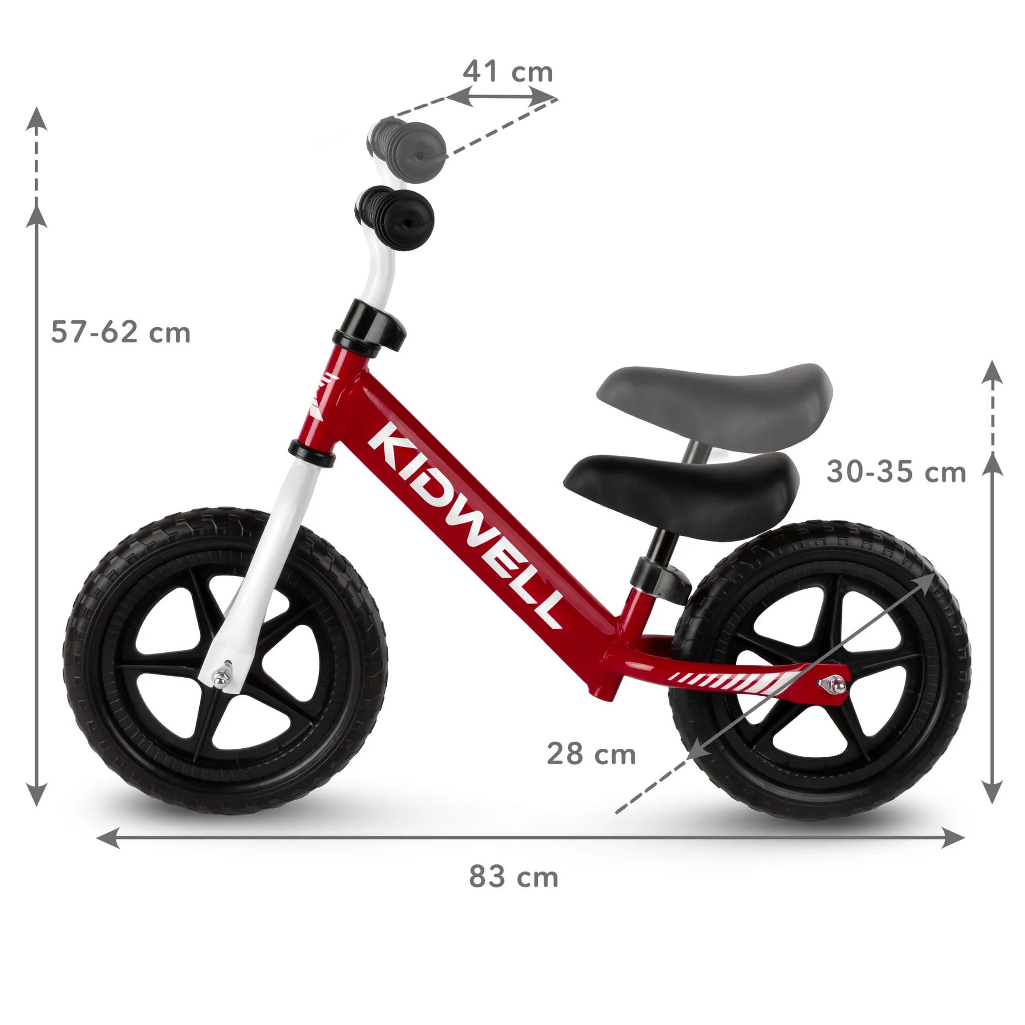 kidwell rebel dječji bicikl bez pedala, crveni - slika 6