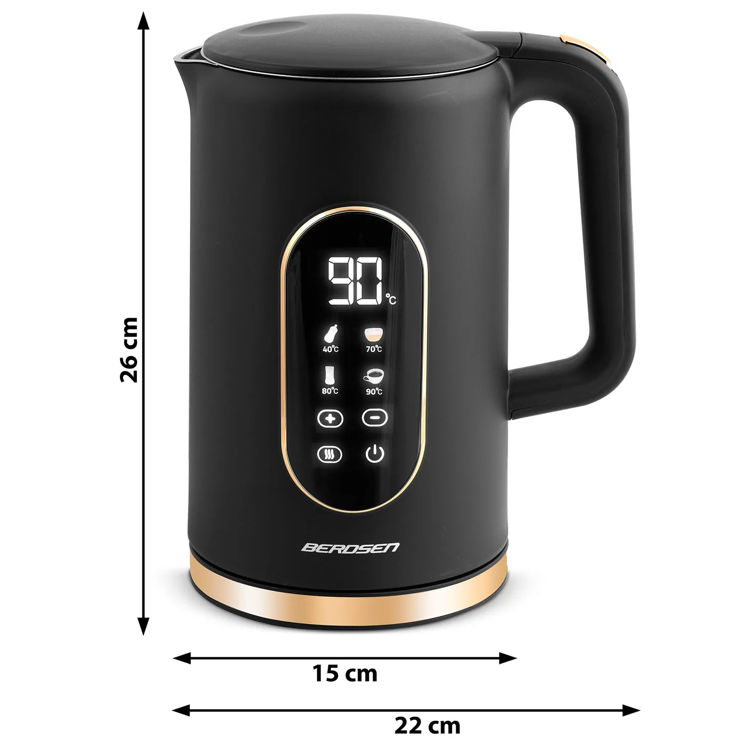 berdsen bd-712 električni kuhalo za vodu 1,7 l crno-zlatno - slika 4