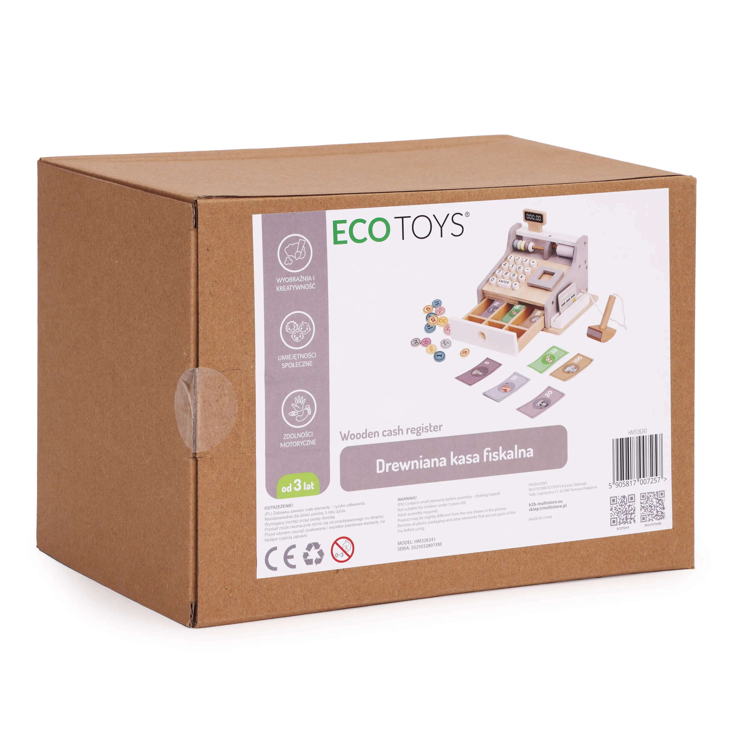 ecotoys drvena dječja blagajna - slika 9