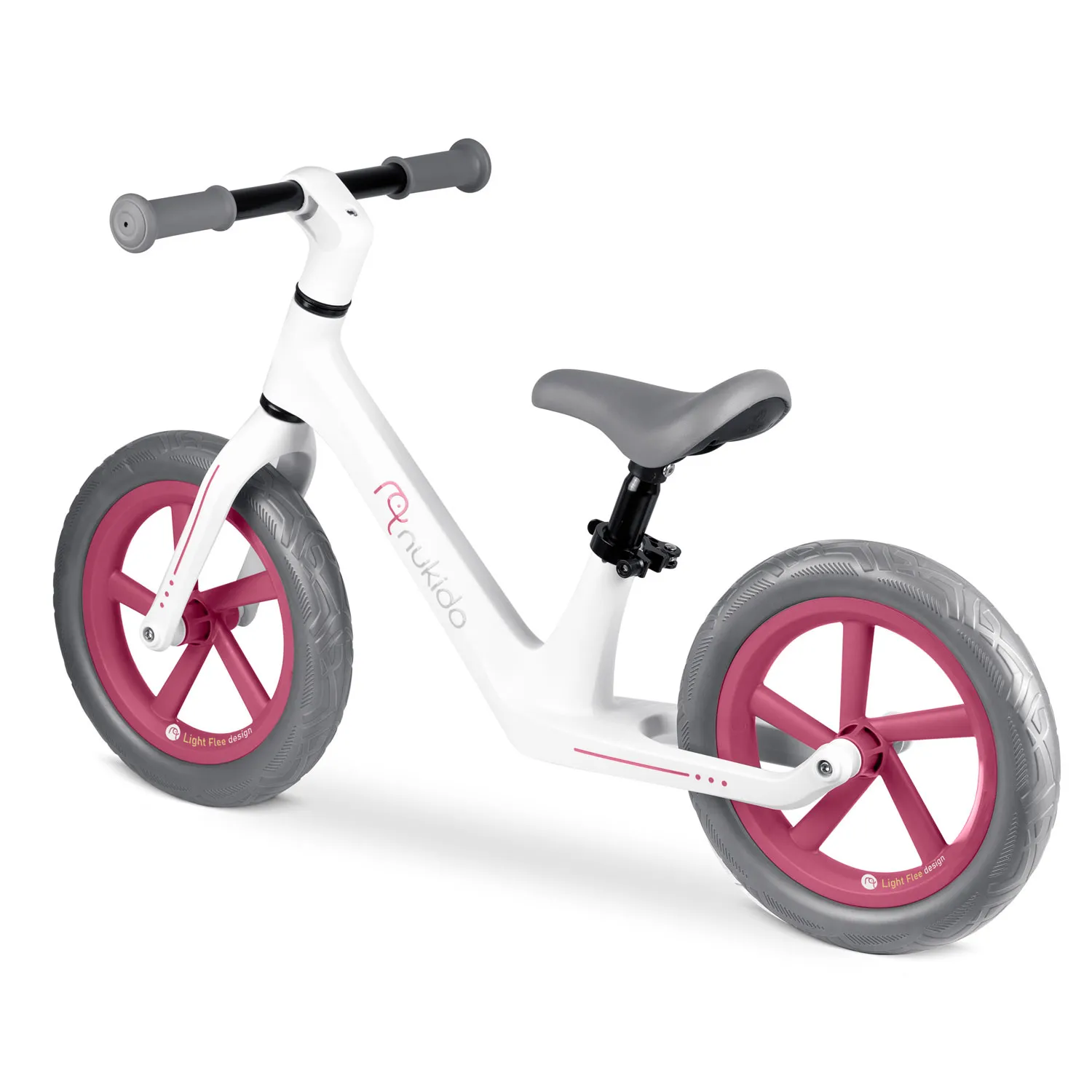 nukido light flee bicikl bez pedala, bijelo sivi - slika 4