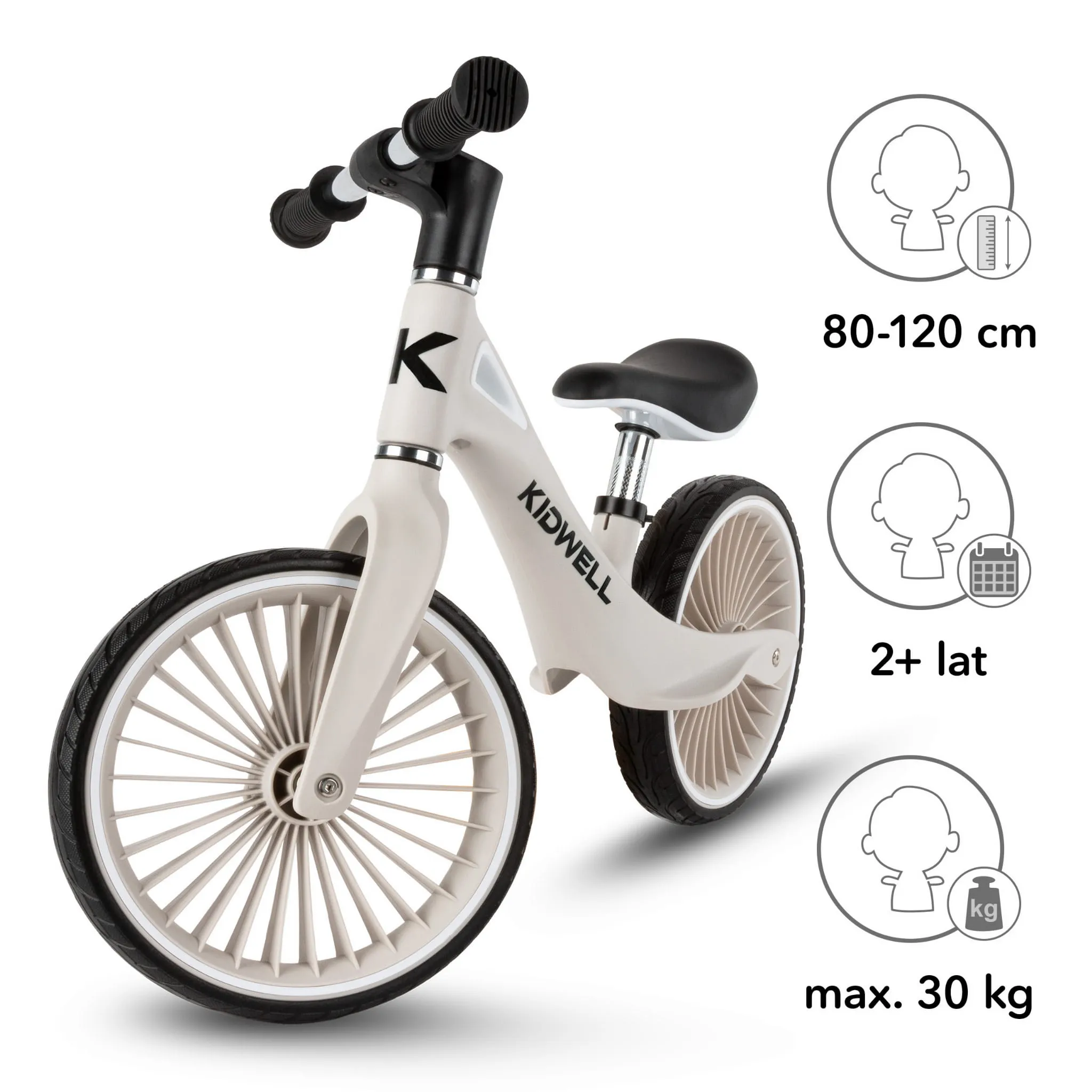 kidwell nix balans bicikl za djecu, sivi - slika 8