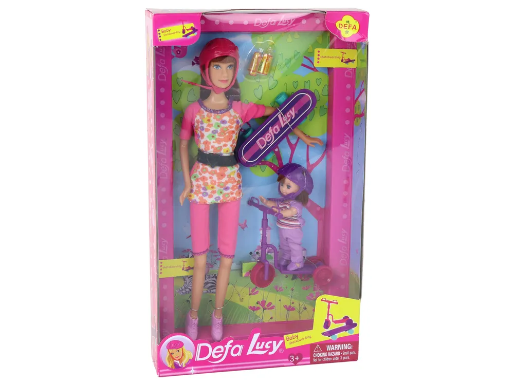 set lutaka lucy s romobilom, skateboardom i kacigama roza - slika 9