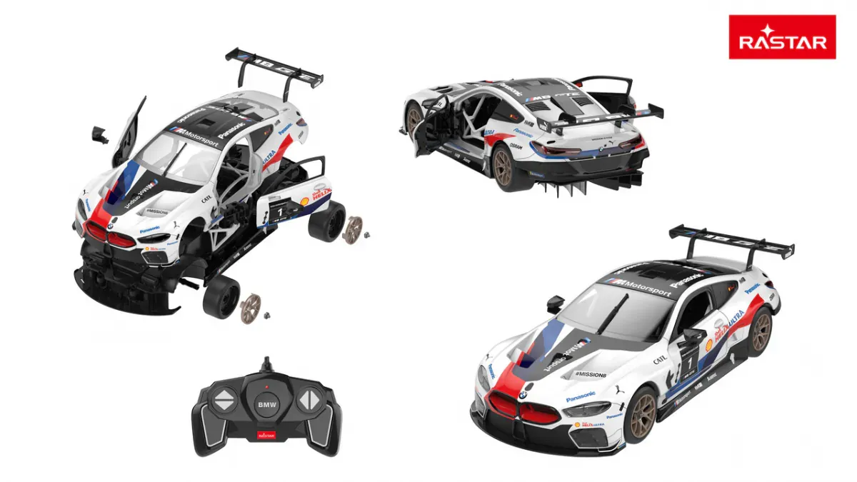 rastar bmw m8 gte na daljinsko upravljanje 1:18 bijeli - slika 2