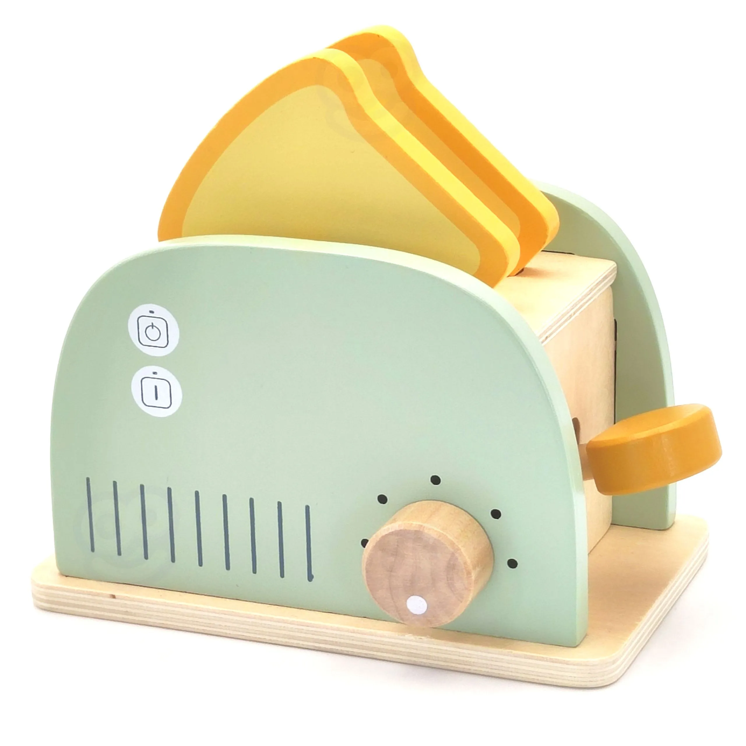 tooky toy drveni toster za djecu pastelno zeleni - slika 7