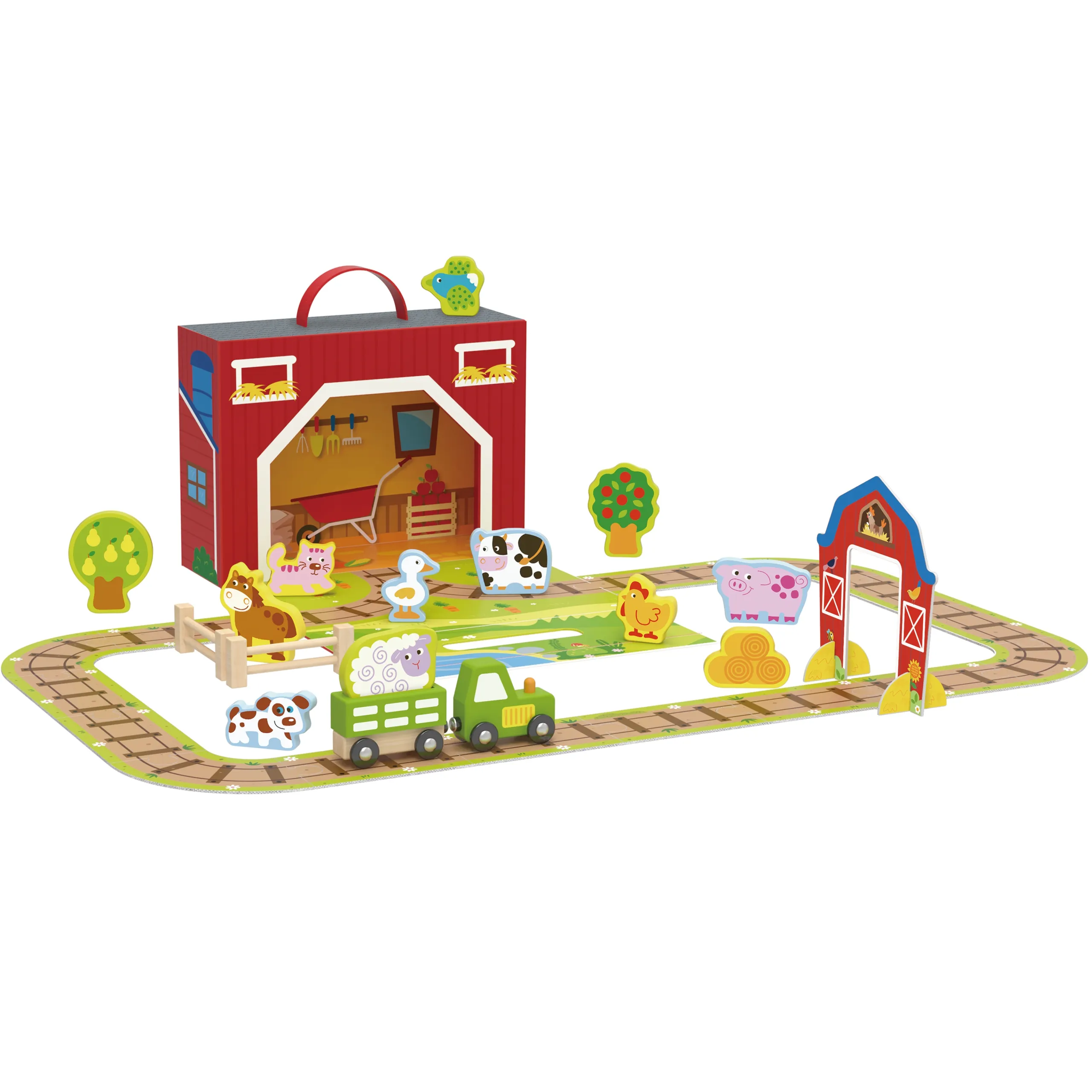tooky toy drveni kofer s dodacima - farma - slika 3